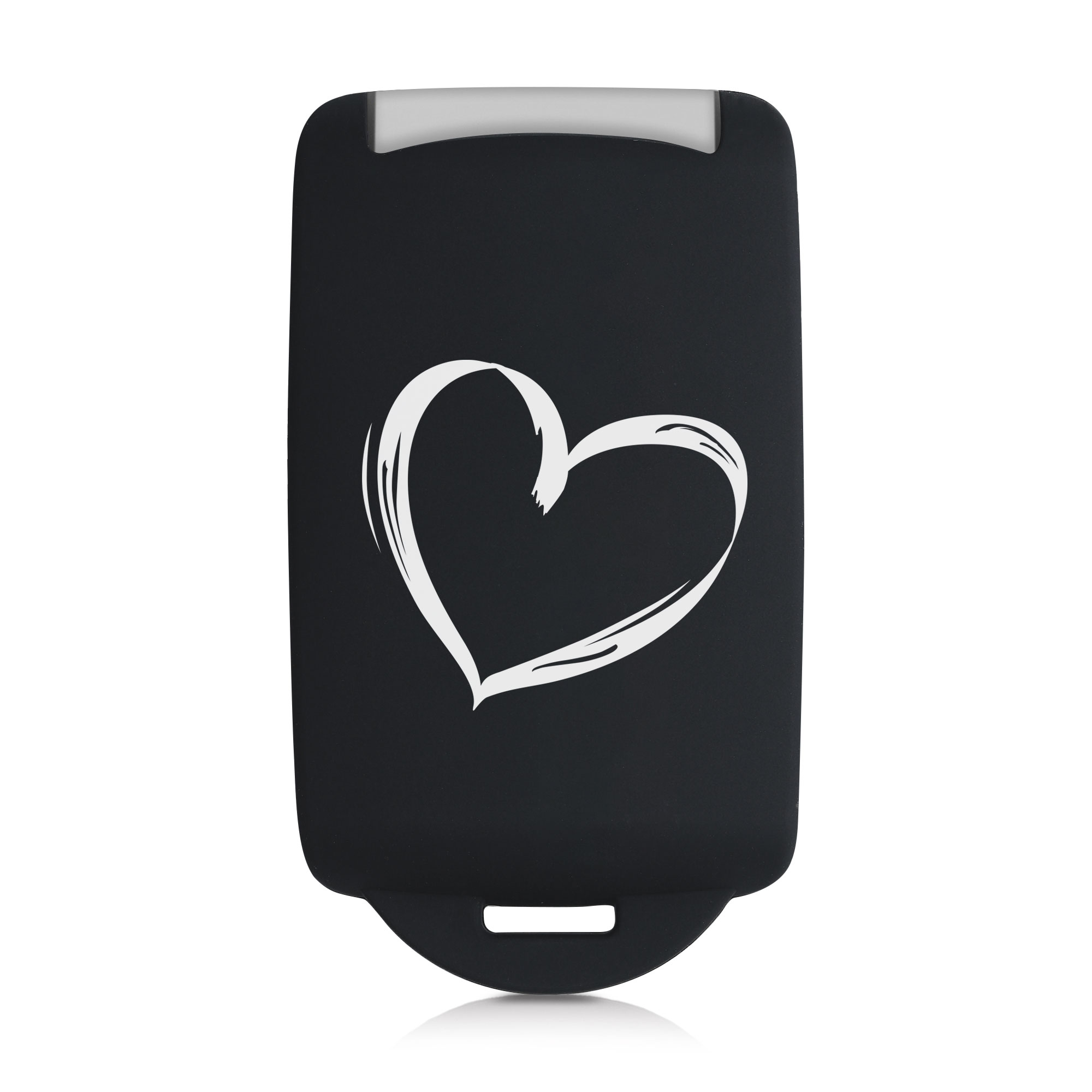 kwmobile pouzdro na klíč Renault 4 - Brushed Heart bílá / černá