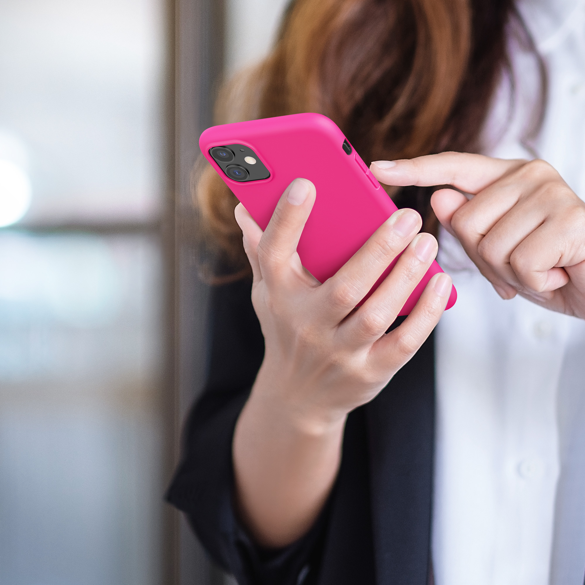 Kryt na mobil kwmobile iPhone 11 - neonově růžová