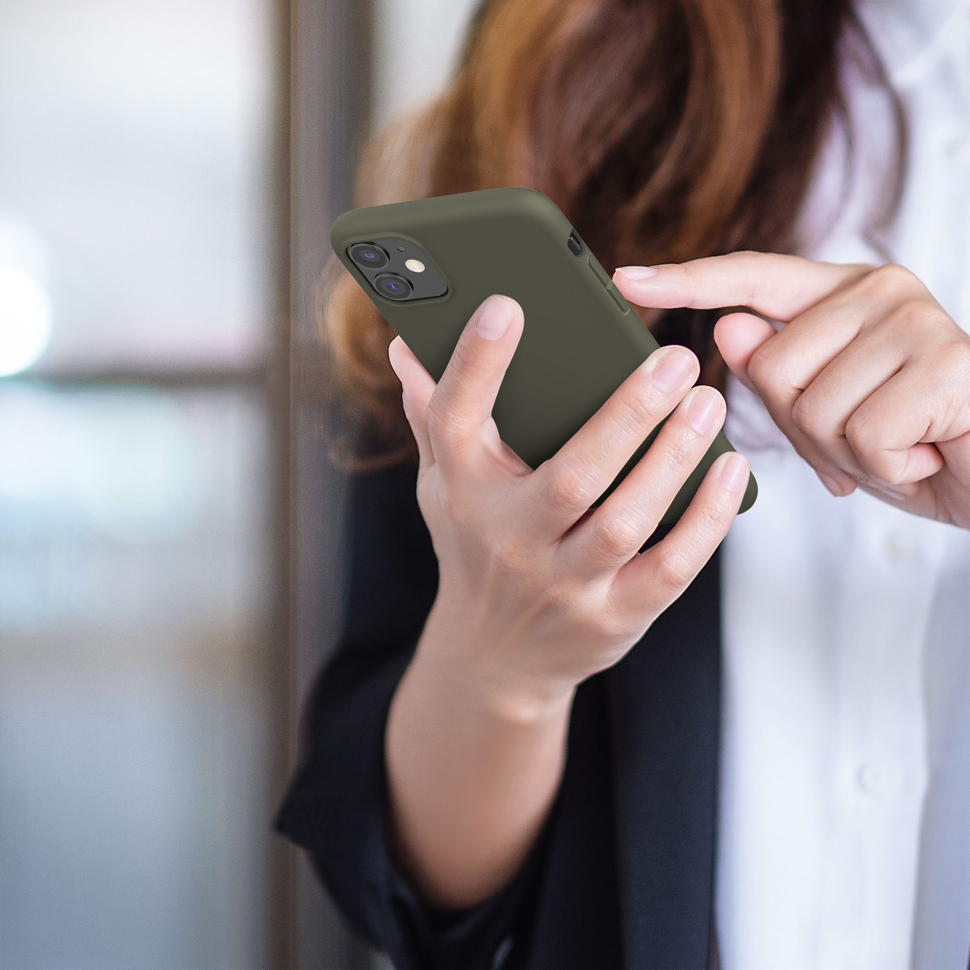 Kryt na mobil kwmobile iPhone 11 - matná olivově zelená