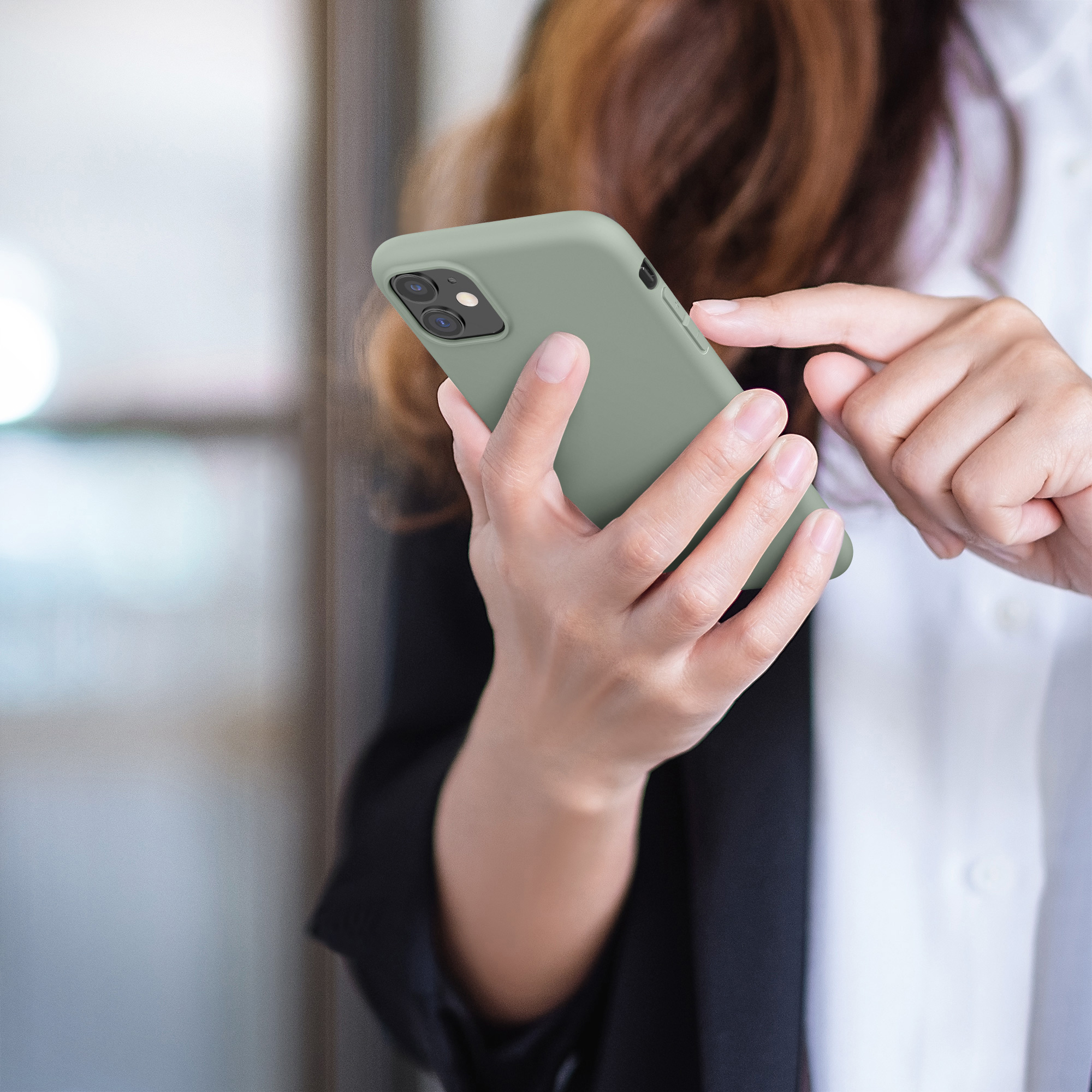 Kryt na mobil kwmobile iPhone 11 - šedozelená