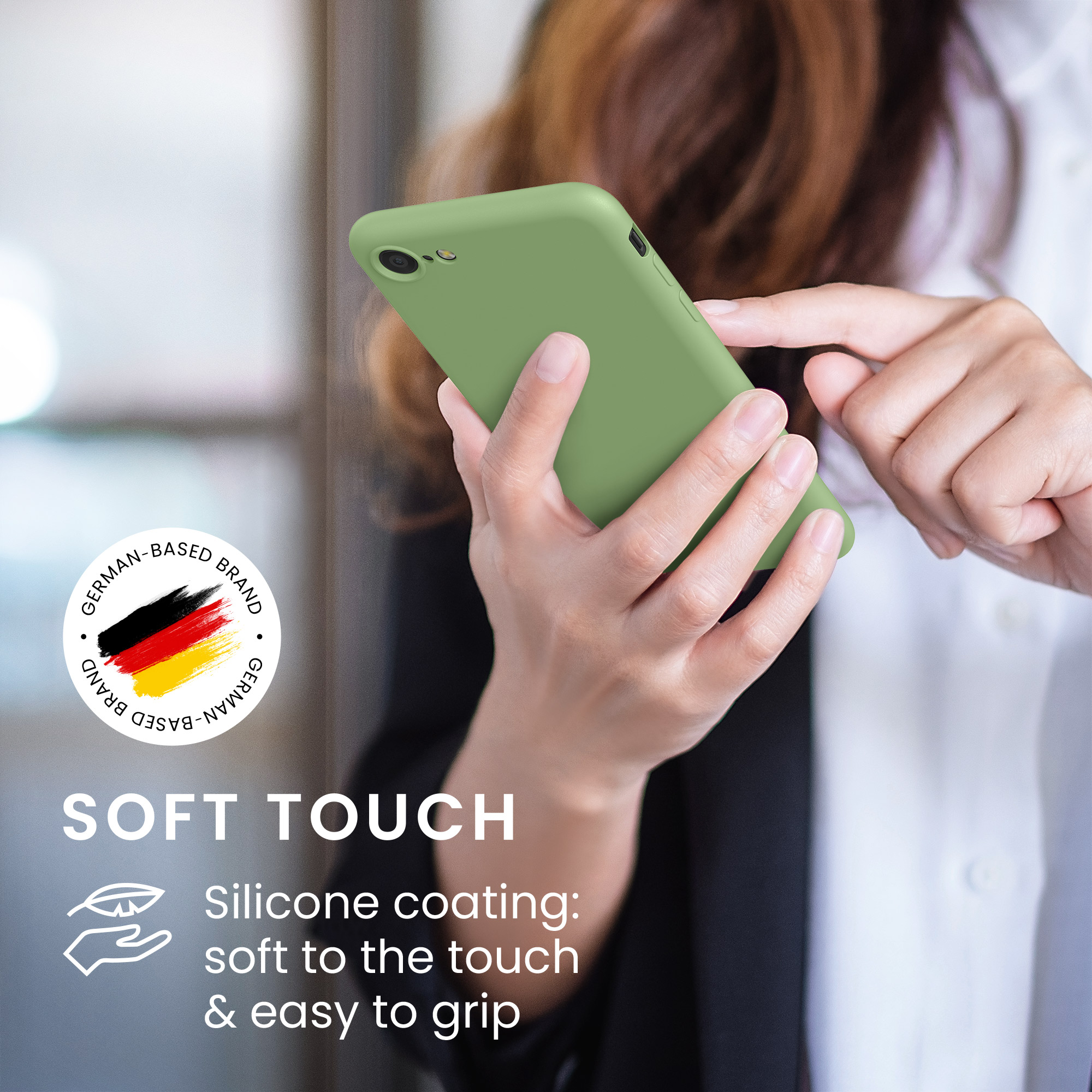 Silikonový TPU kryt kwmobile pro iPhone SE 2022/2020/8/7 - matcha zelená