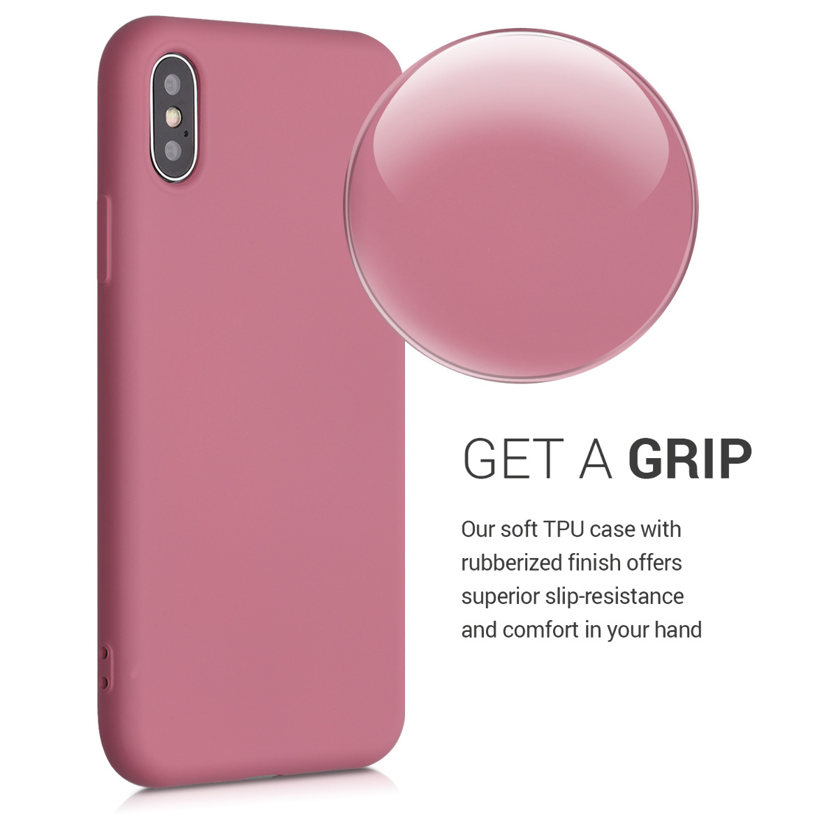 Silikonový TPU kryt kwmobile pro iPhone X - tmavě růžová