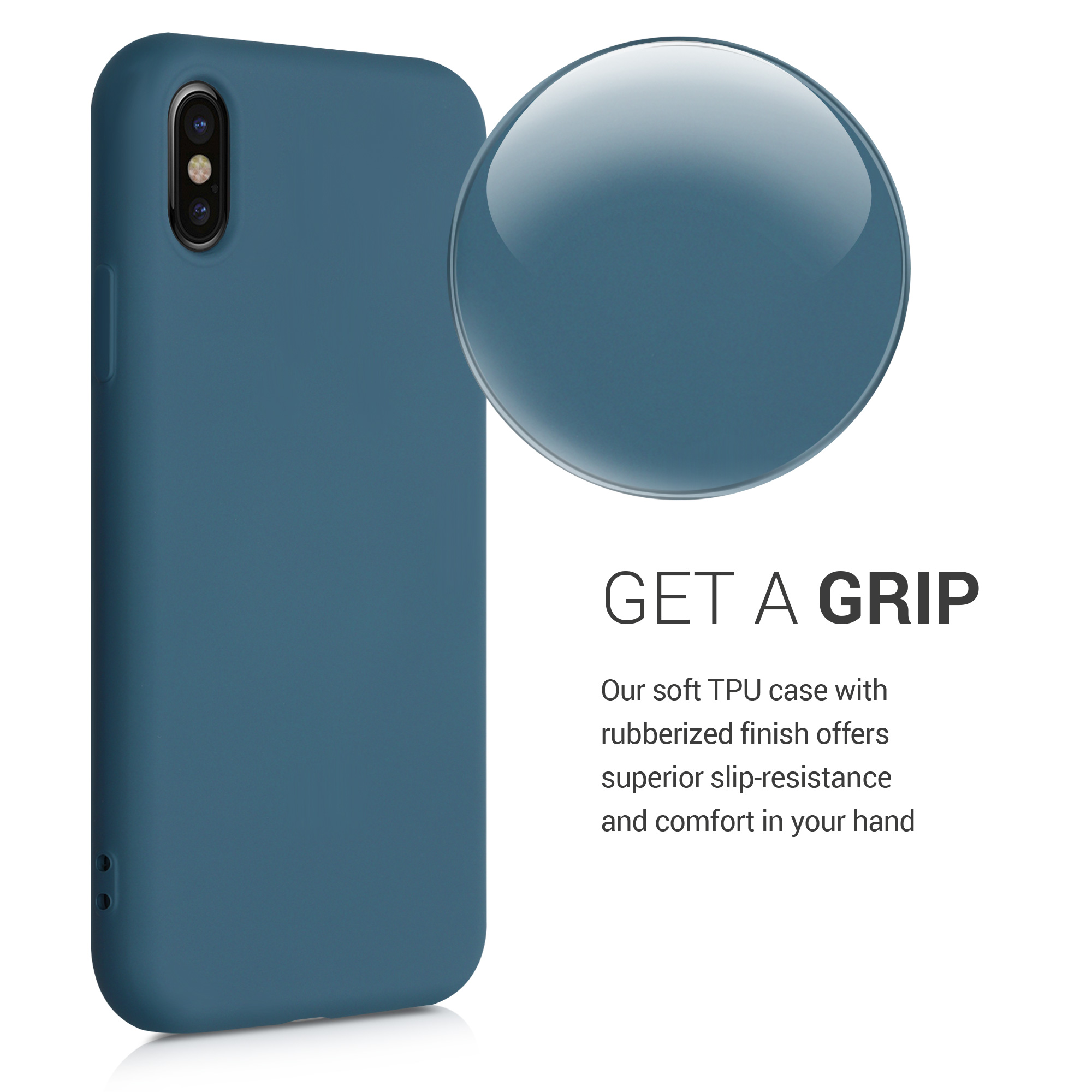 Silikonový TPU kryt kwmobile pro iPhone X - petrolejová matná