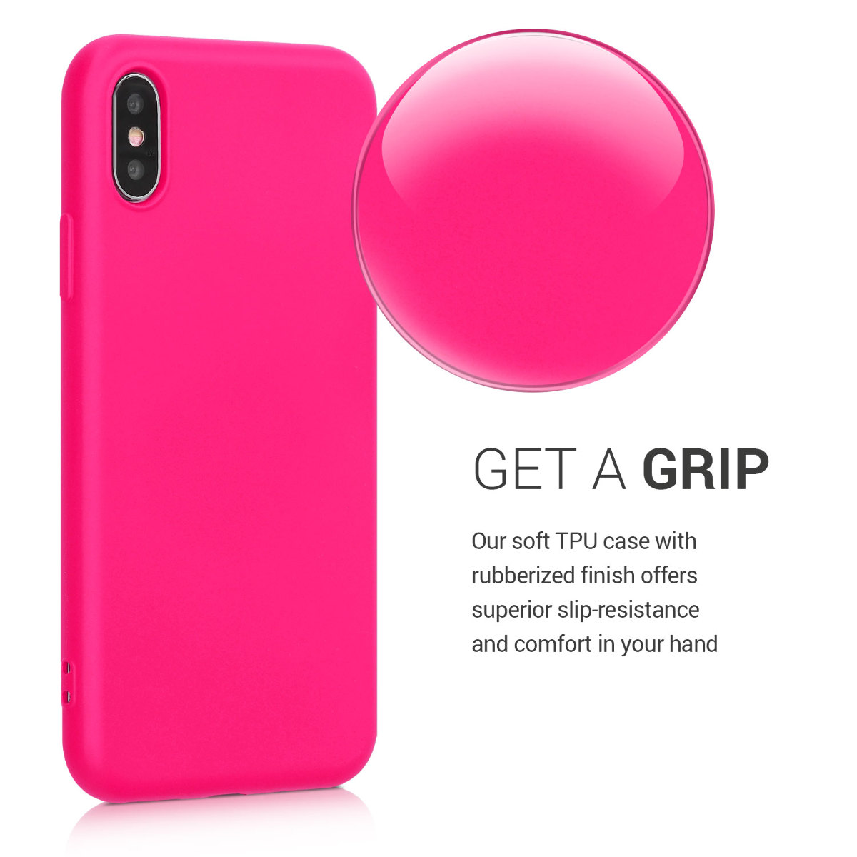 Silikonový kryt na mobil kwmobile pro Apple iPhone X - neonově růžová