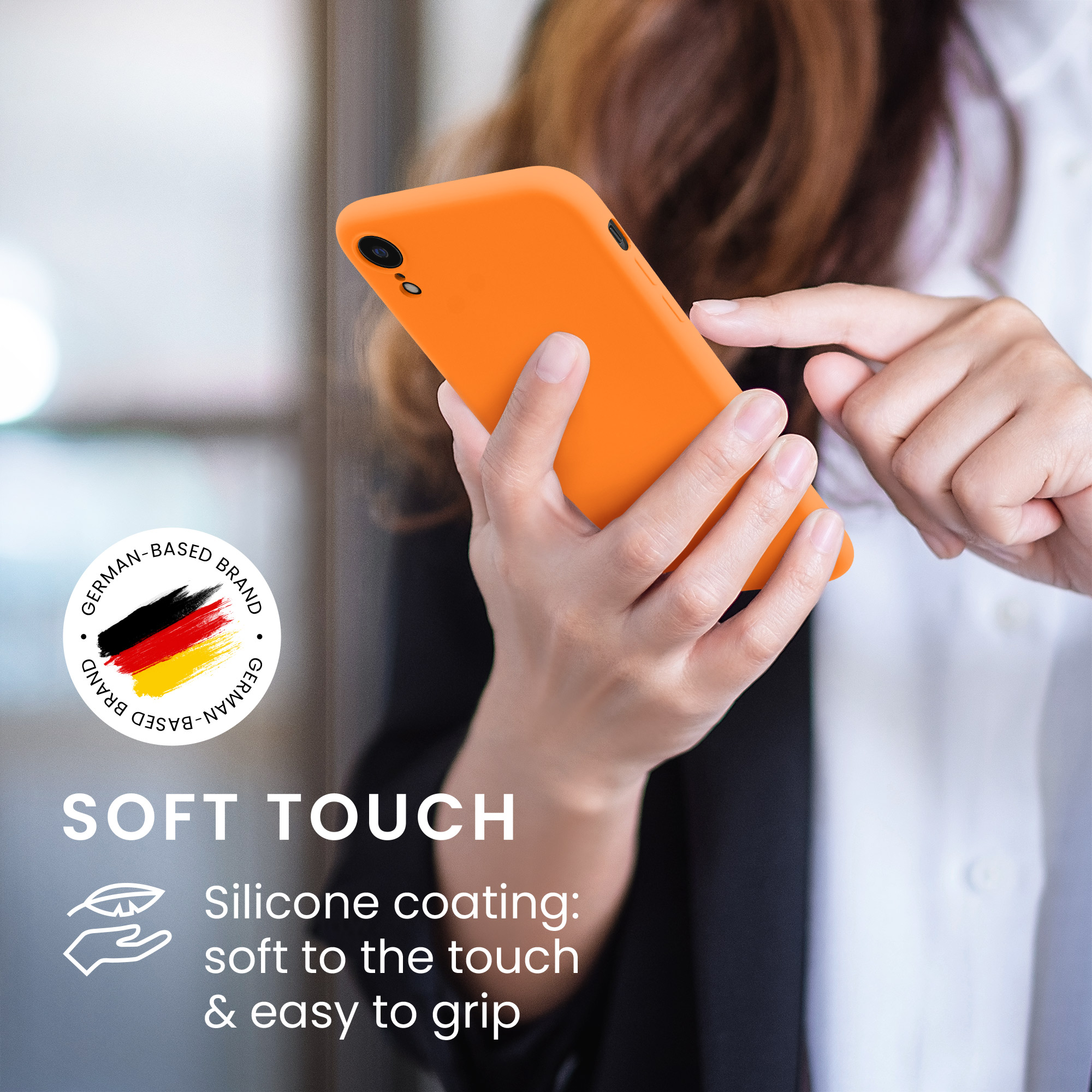 Silikonový kryt na mobil kwmobile pro Apple iPhone XR - oranžová Fruity Orange
