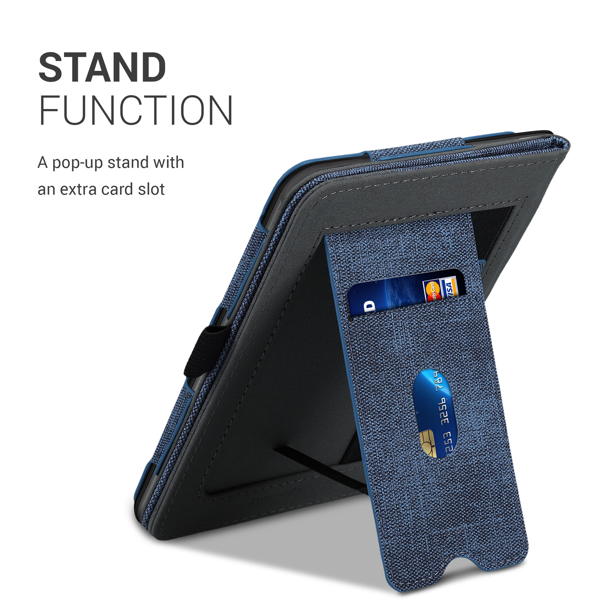 Pouzdro na čtečku kwmobile pro Tolino Vision 1 / 2 / 3 / 4 HD - tmavě modrá / tmavě šedá
