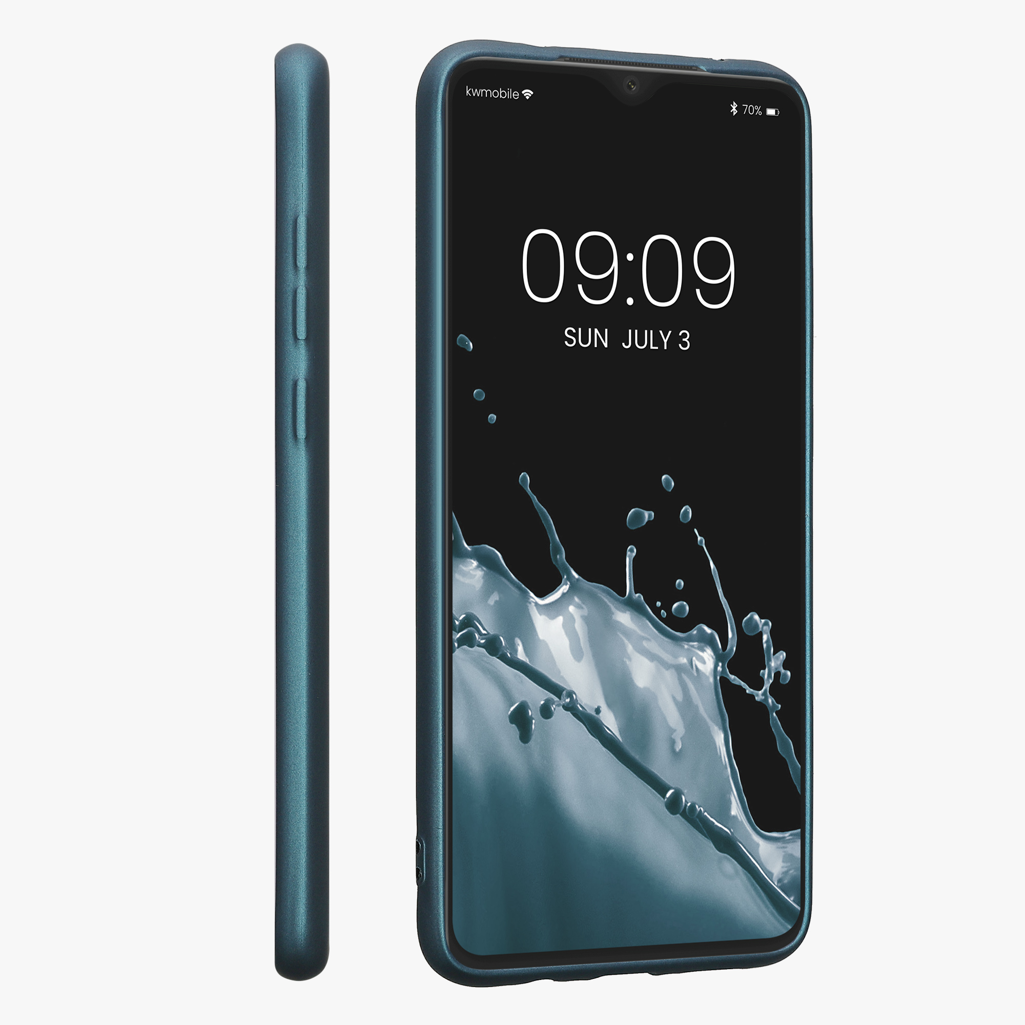 Metalický TPU kryt kwmobile pro Xiaomi Redmi Note 8 Pro - metalická karibská modrá