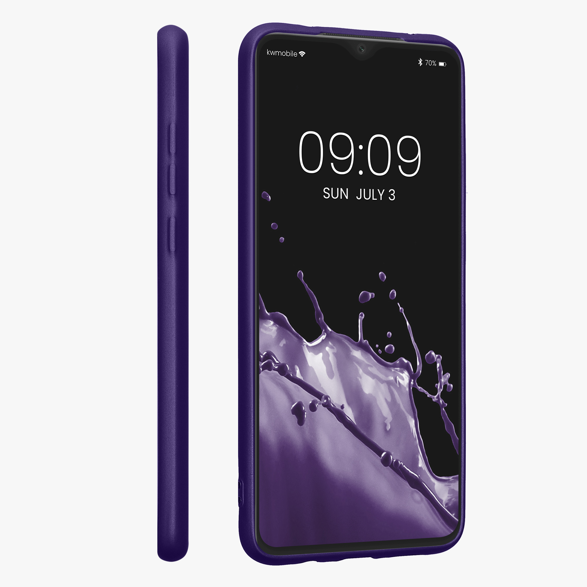 Metalický TPU kryt kwmobile pro Xiaomi Redmi Note 8 Pro - metalická modrofialová