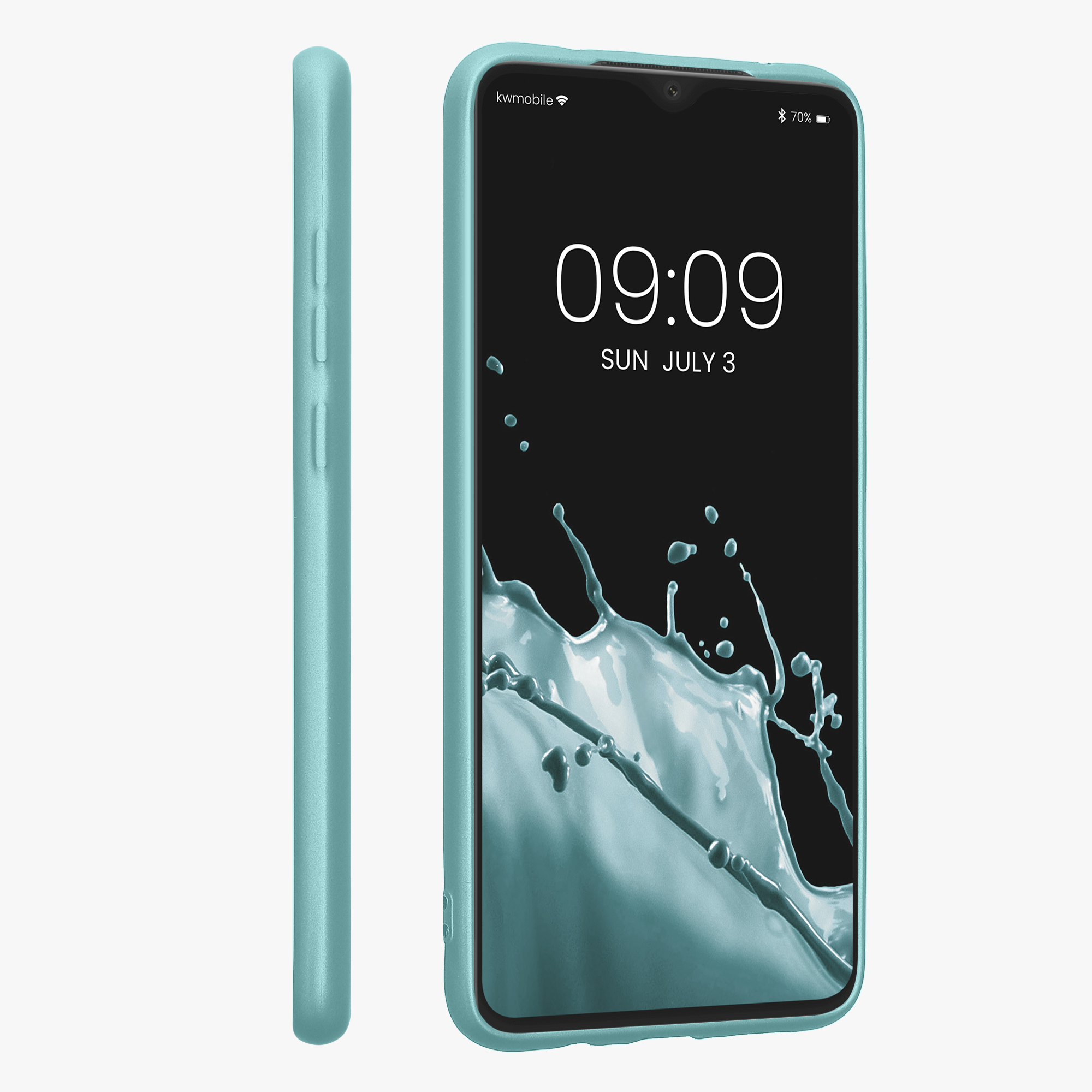 Metalický TPU kryt kwmobile pro Xiaomi Redmi Note 8 Pro - metalická mátově zelená
