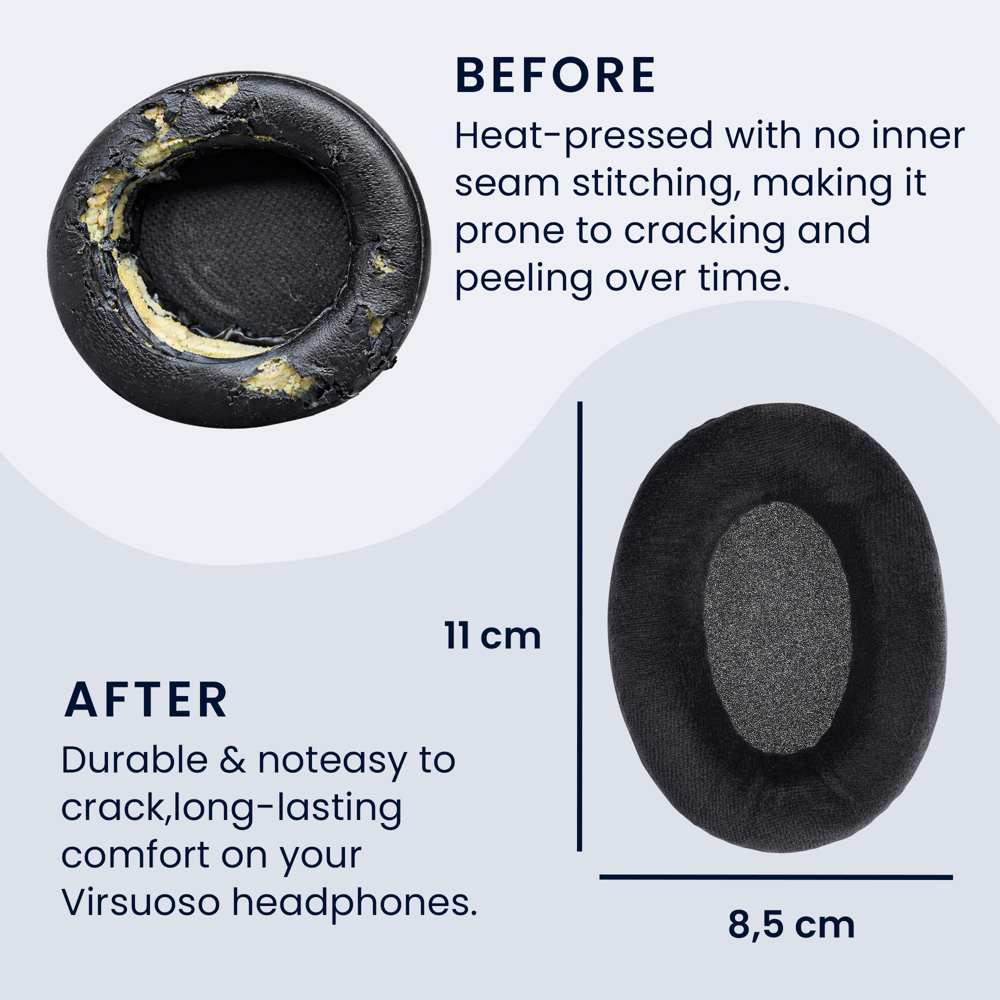 2x Náušníky na sluchátka kwmobile pro Sennheiser HD515 / HD555 / HD595 / HD… - černá