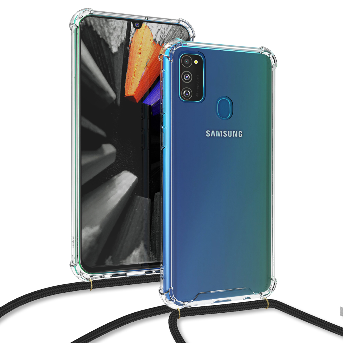Crossbody kryt na mobil Samsung Galaxy M30s kwmobile transparentní
