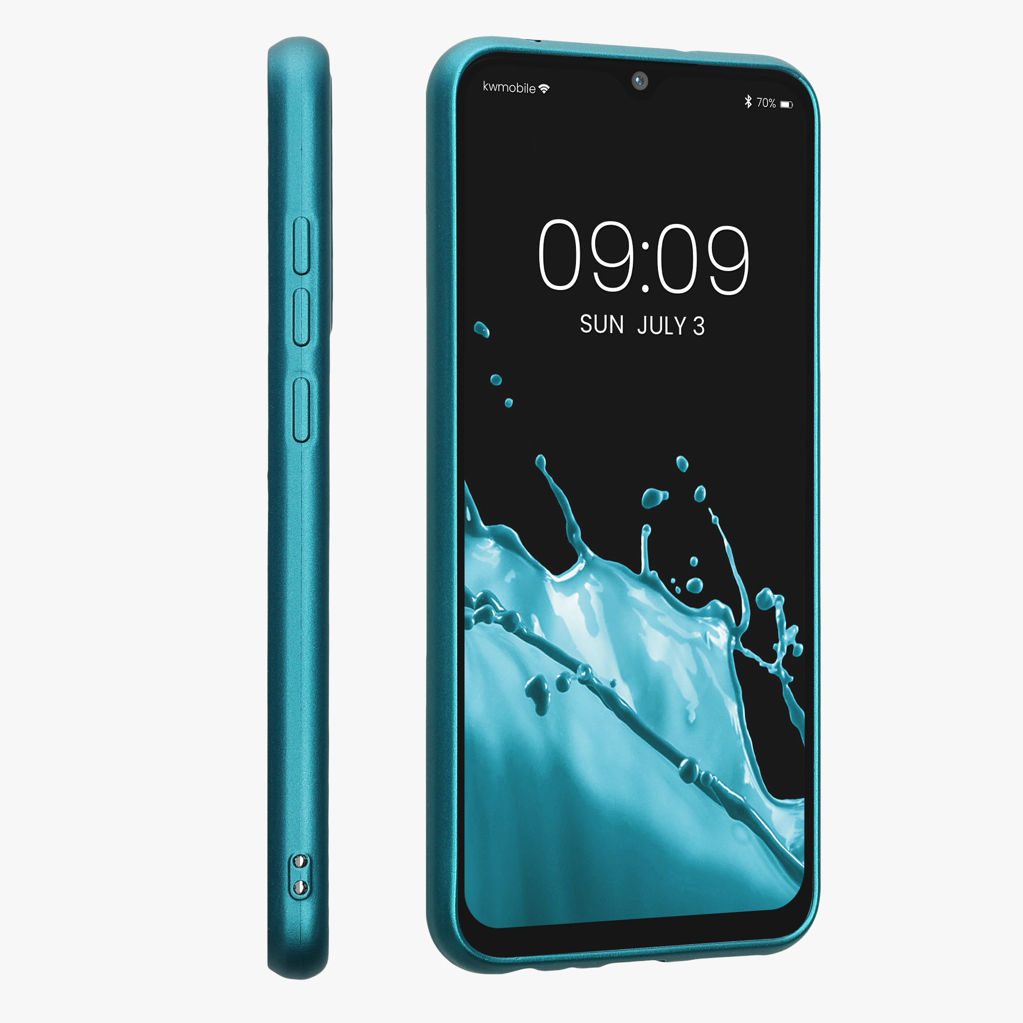 Metalický TPU kryt kwmobile pro Xiaomi Redmi Note 8T - metalická karibská modrá