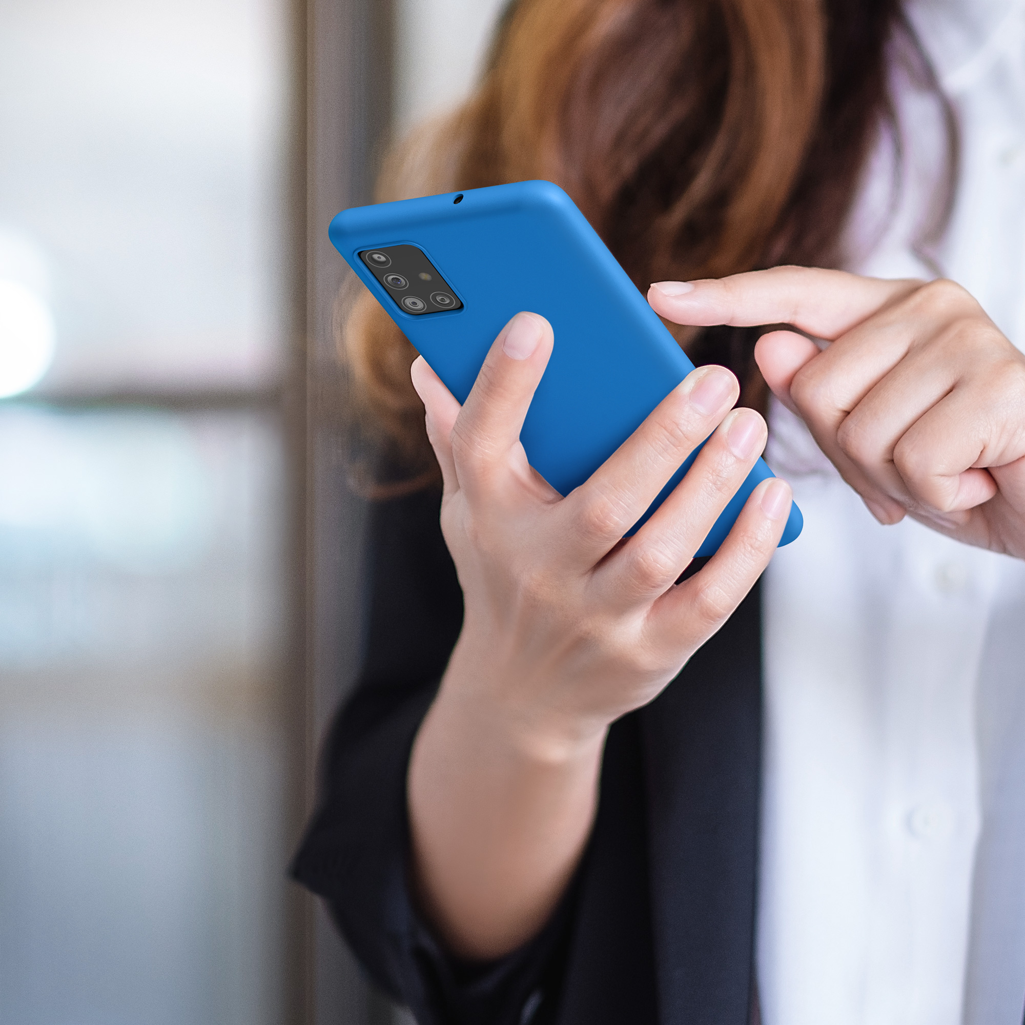Kryt na mobil Samsung Galaxy A51 kwmobile TPU Zářivá modrá