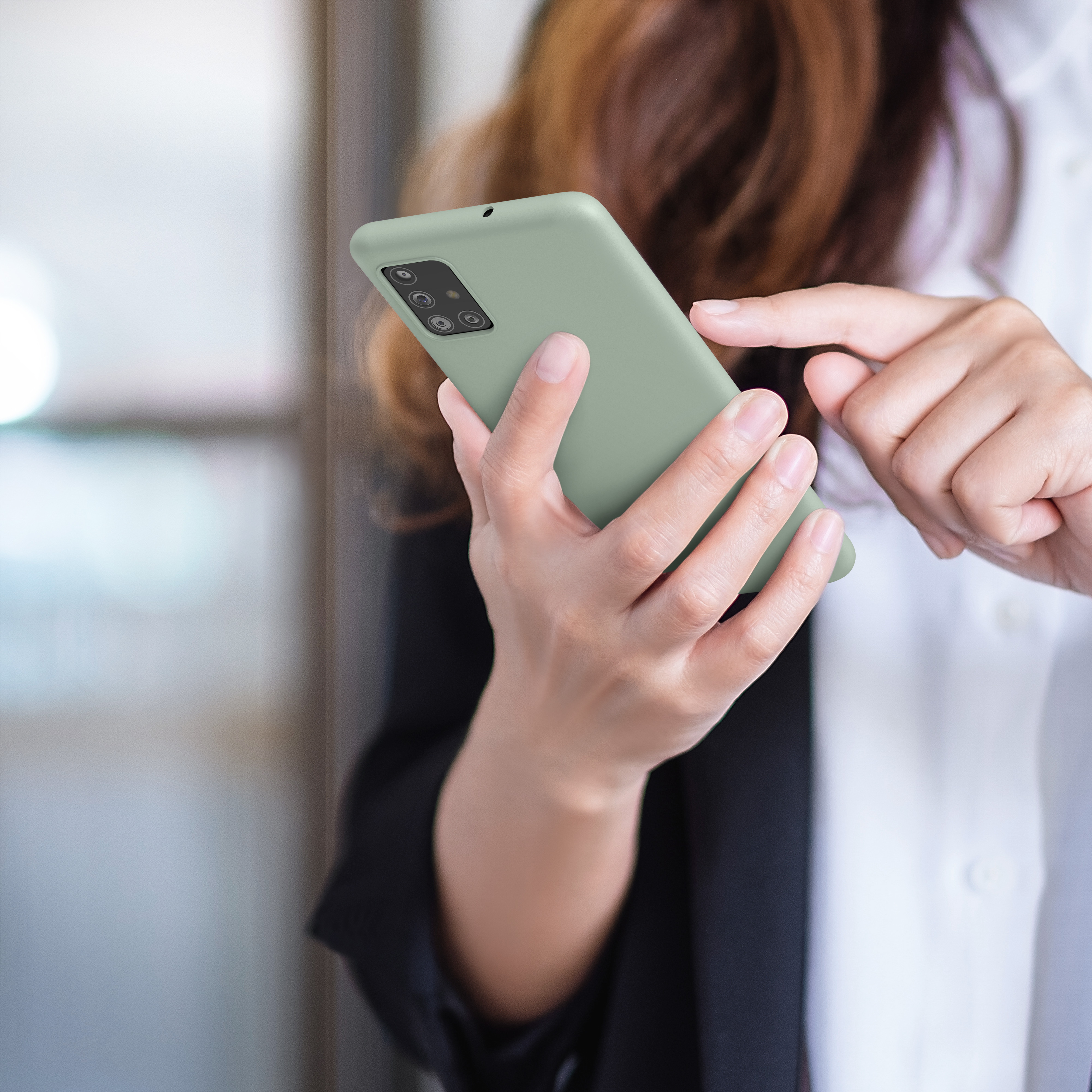 Kryt na mobil Samsung Galaxy A51 kwmobile TPU Šedo-zelená