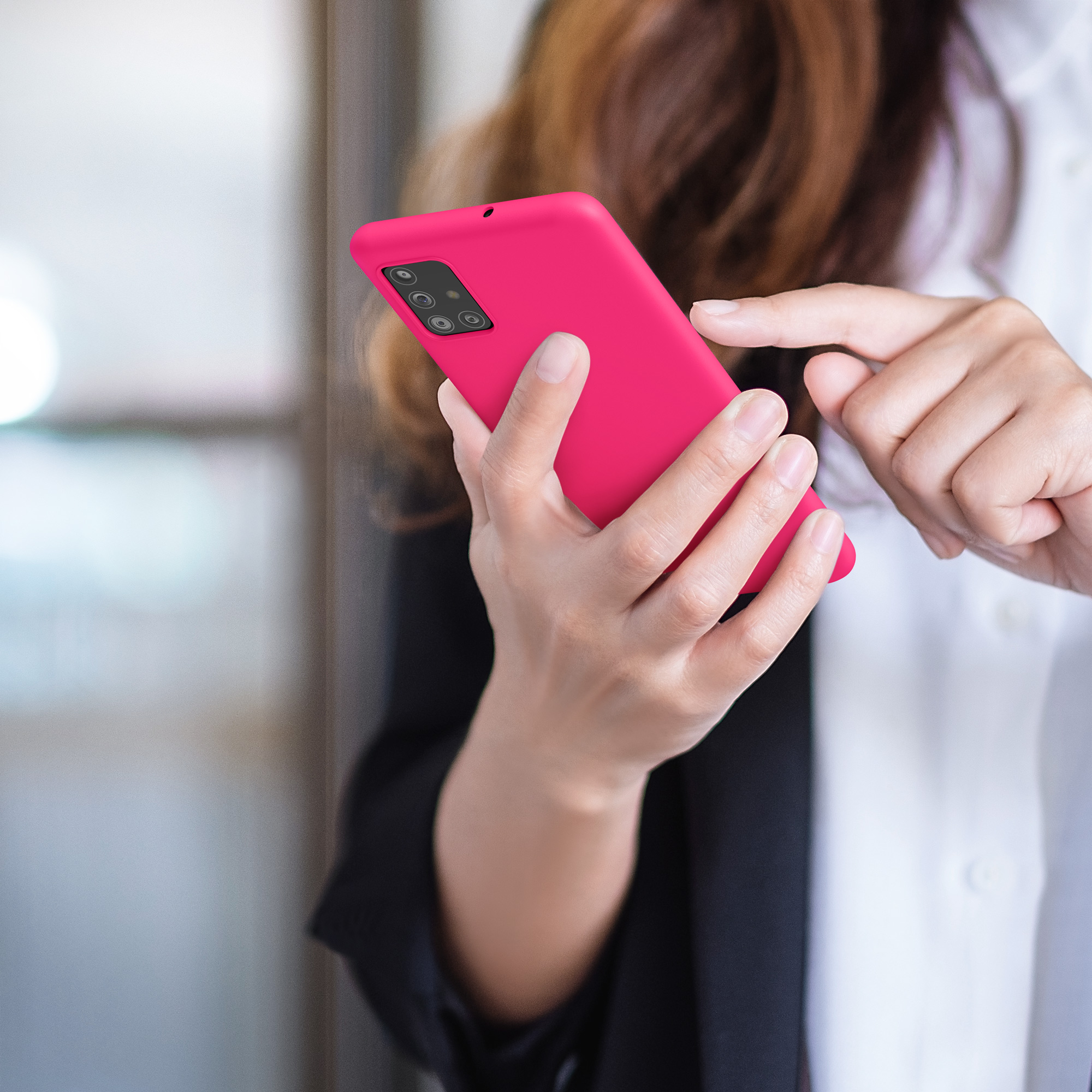Kryt na mobil Samsung Galaxy A51 kwmobile TPU Neonová růžová
