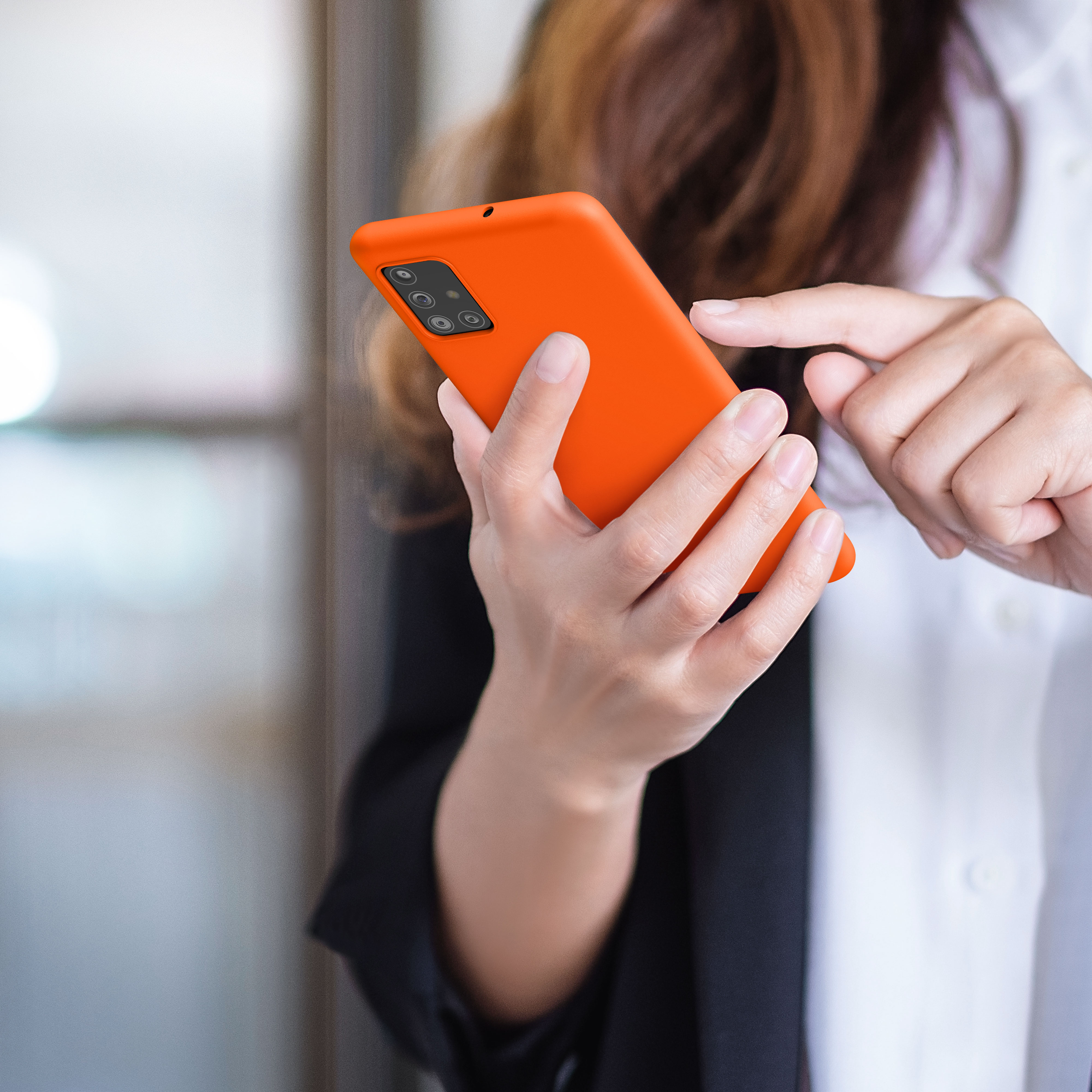 Kryt na mobil Samsung Galaxy A51 kwmobile TPU Neonová oranžová