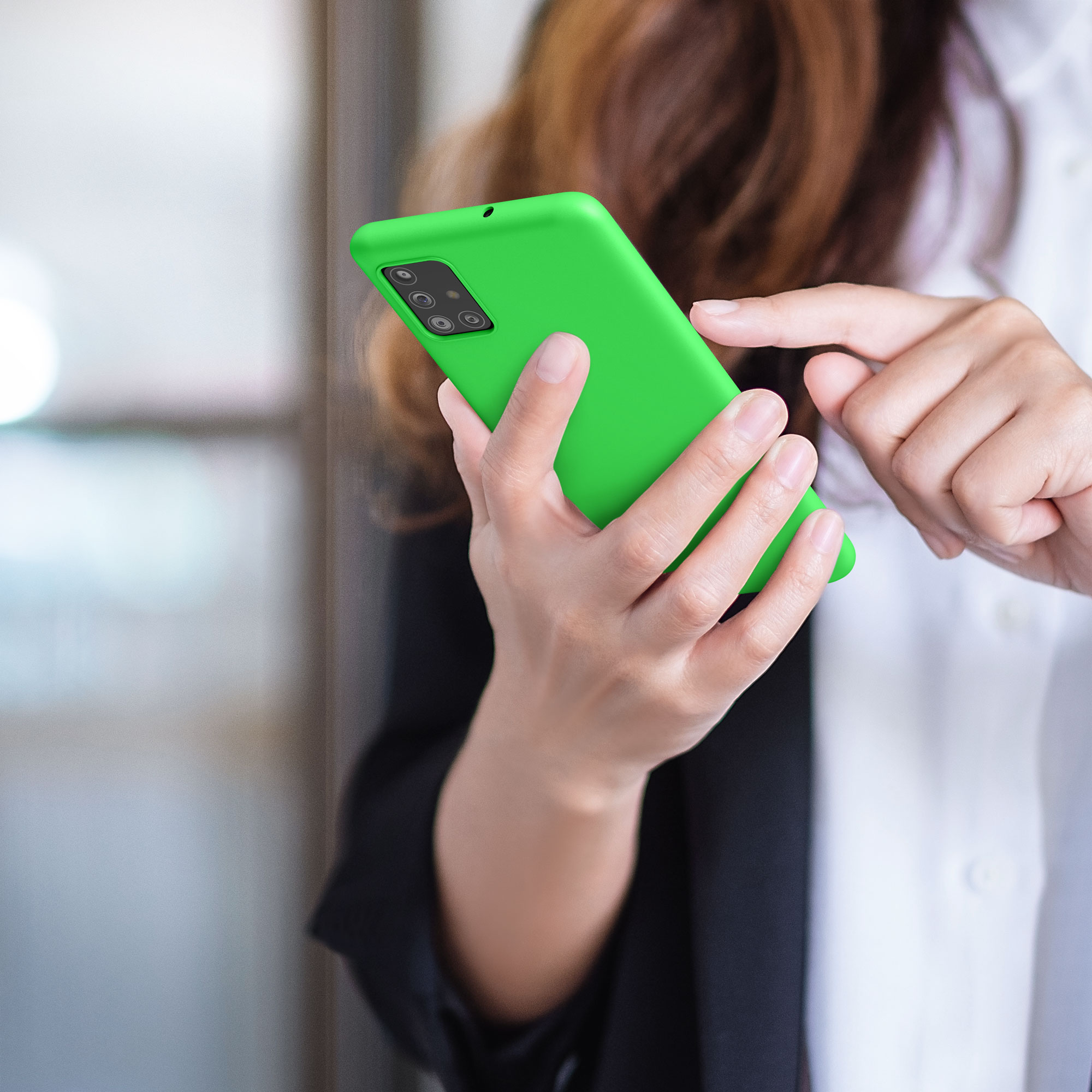 Kryt na mobil Samsung Galaxy A51 kwmobile TPU Neonová zelená