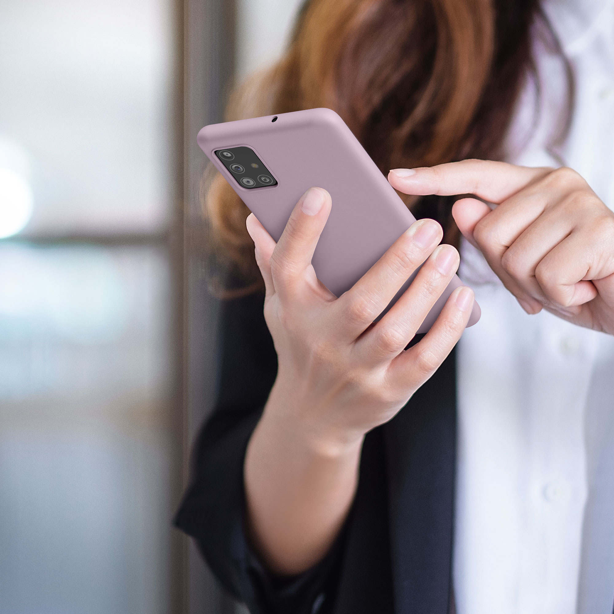 Kryt na mobil Samsung Galaxy A51 kwmobile TPU Nahá lila