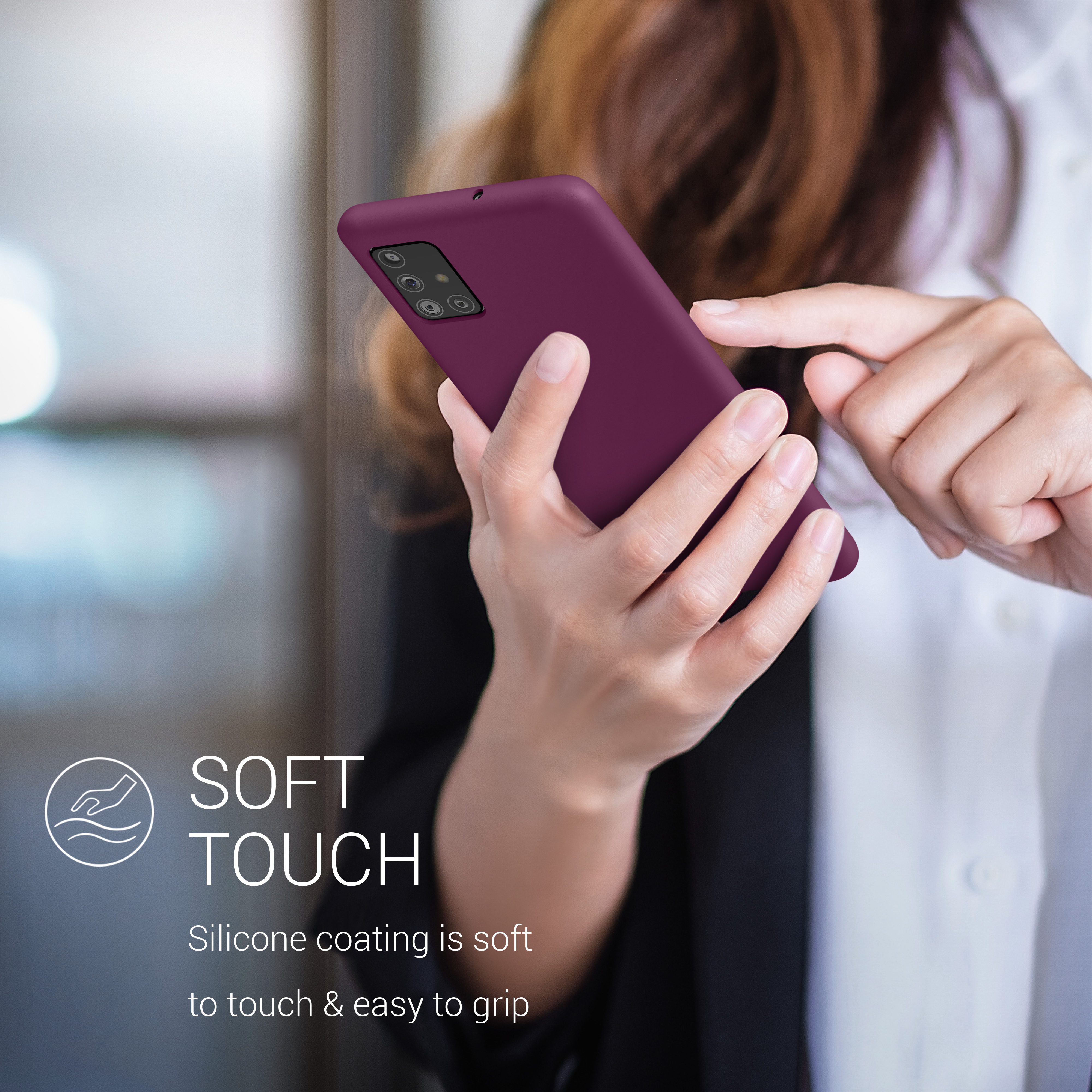 Kryt na mobil Samsung Galaxy A51 kwmobile TPU Bordeaux fialová