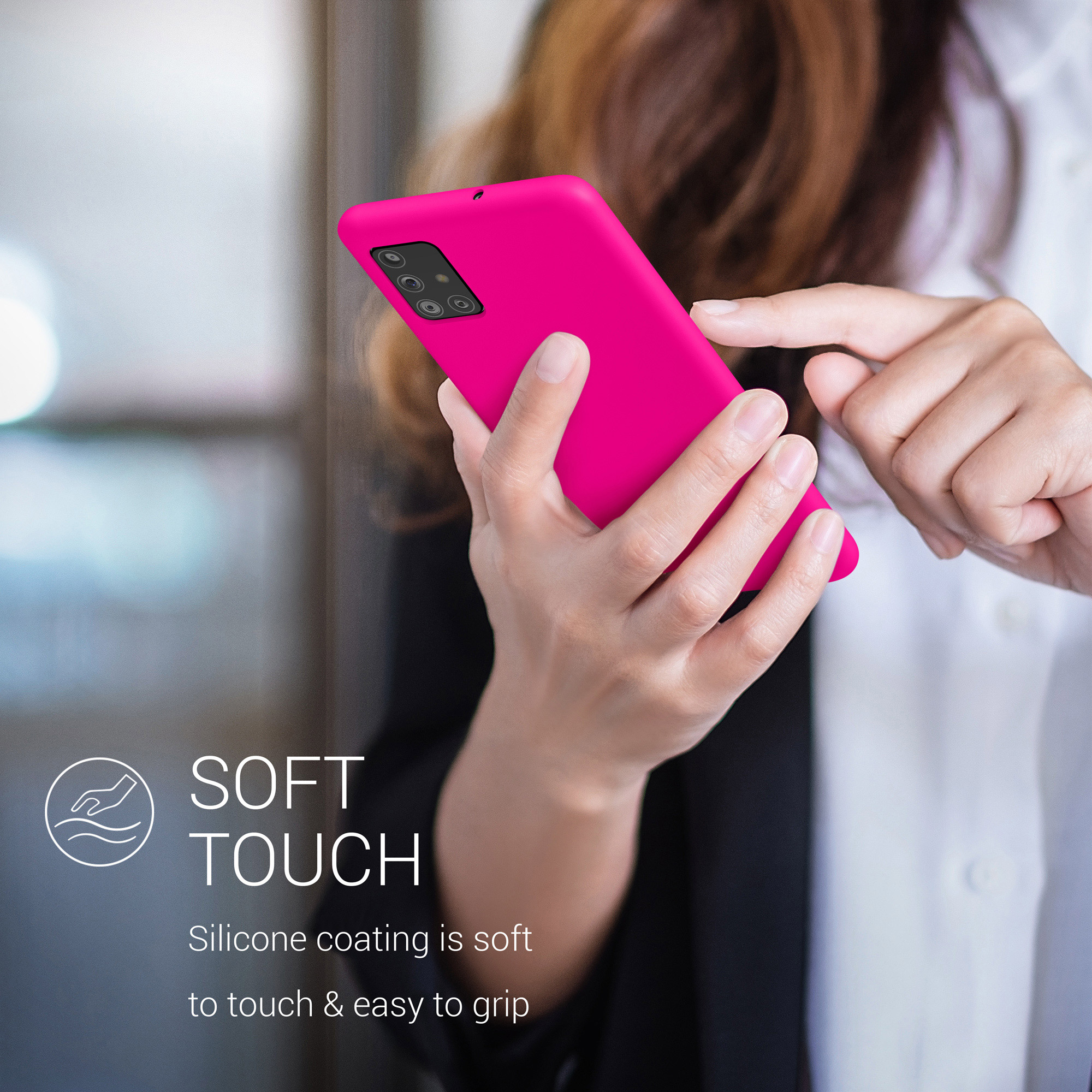 Kryt na mobil Samsung Galaxy A51 kwmobile TPU Neonová růžová