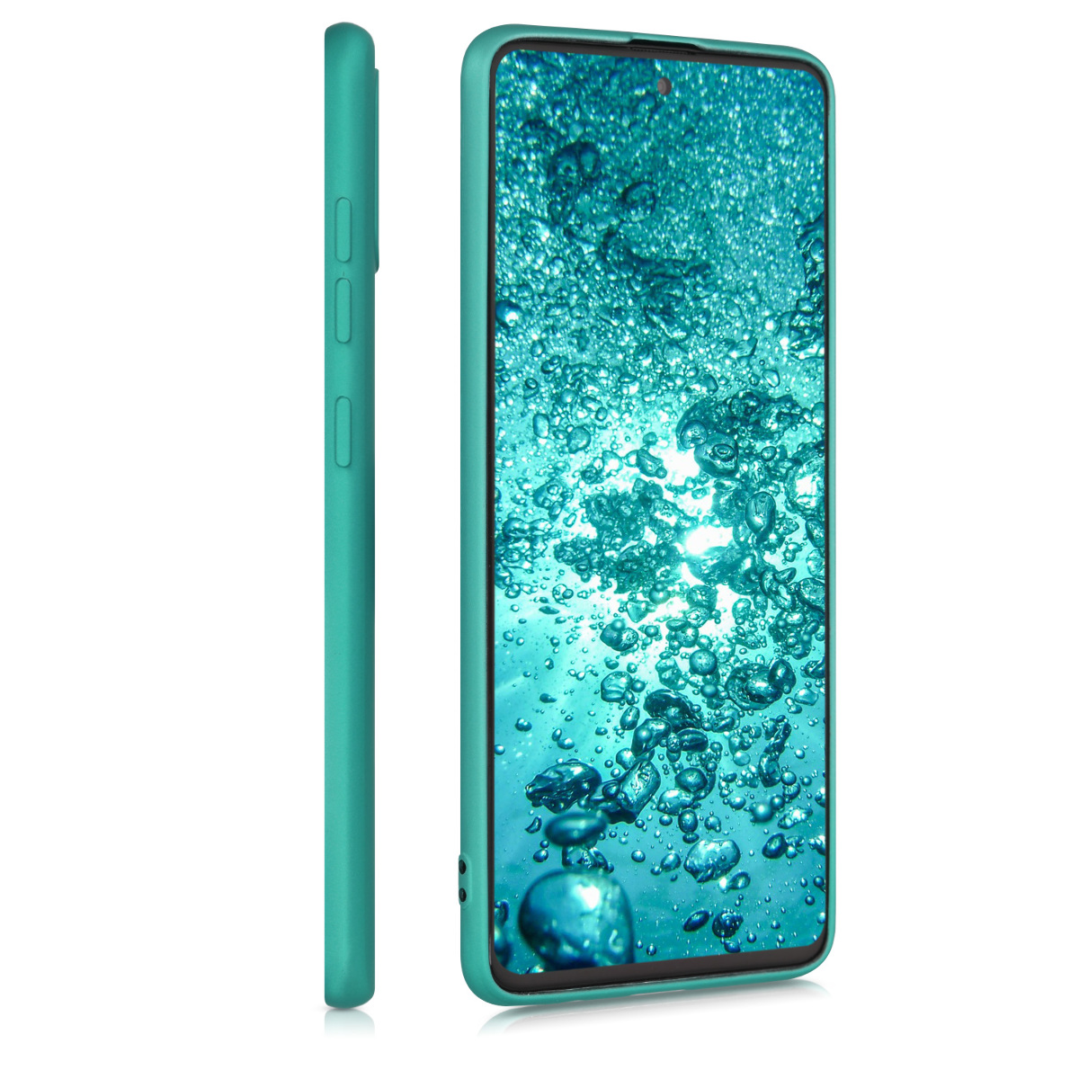 Kryt na mobil Samsung Galaxy A51 kwmobile TPU metalický Metalická tyrkysová