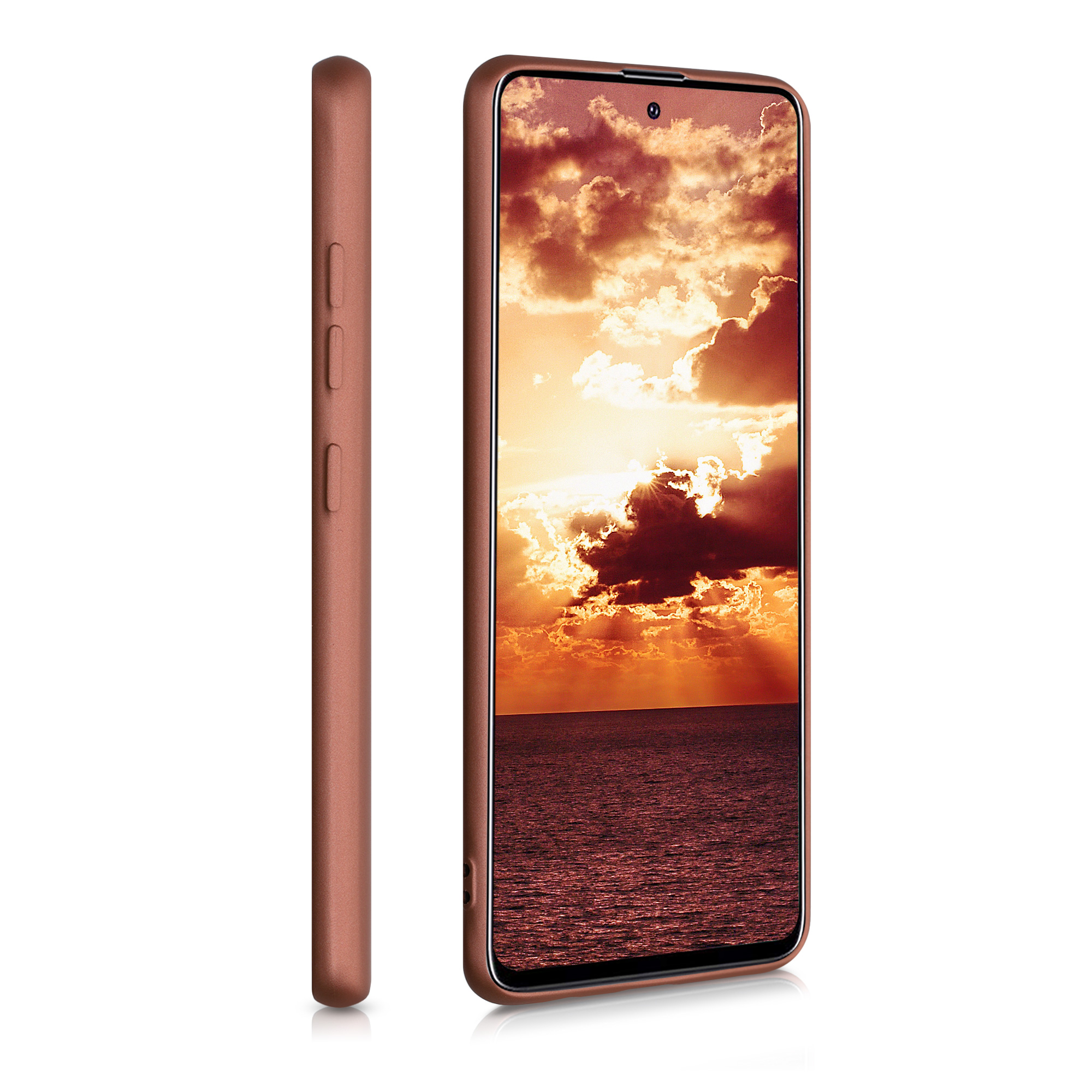 Kryt na mobil Samsung Galaxy A51 kwmobile TPU metalický Metalická bronzová