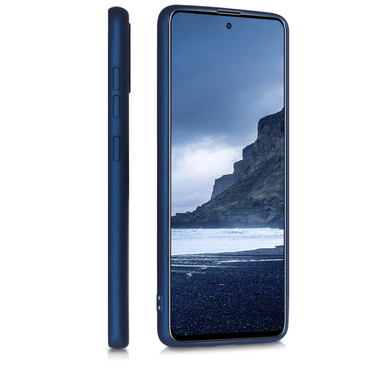 Kryt na mobil Samsung Galaxy A51 kwmobile TPU metalický Metalická modrá