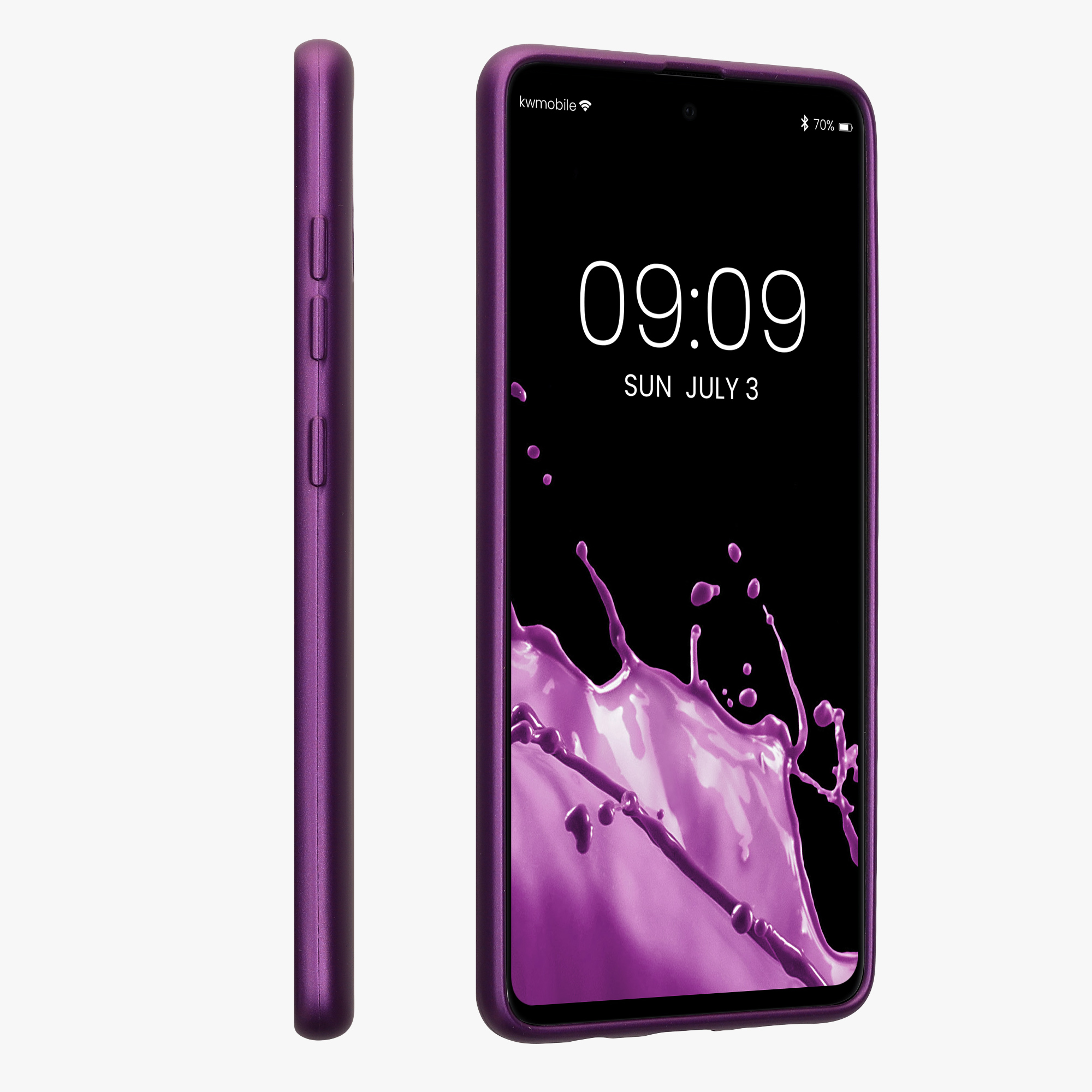 Kryt na mobil Samsung Galaxy A51 kwmobile TPU metalický Metalická fialová