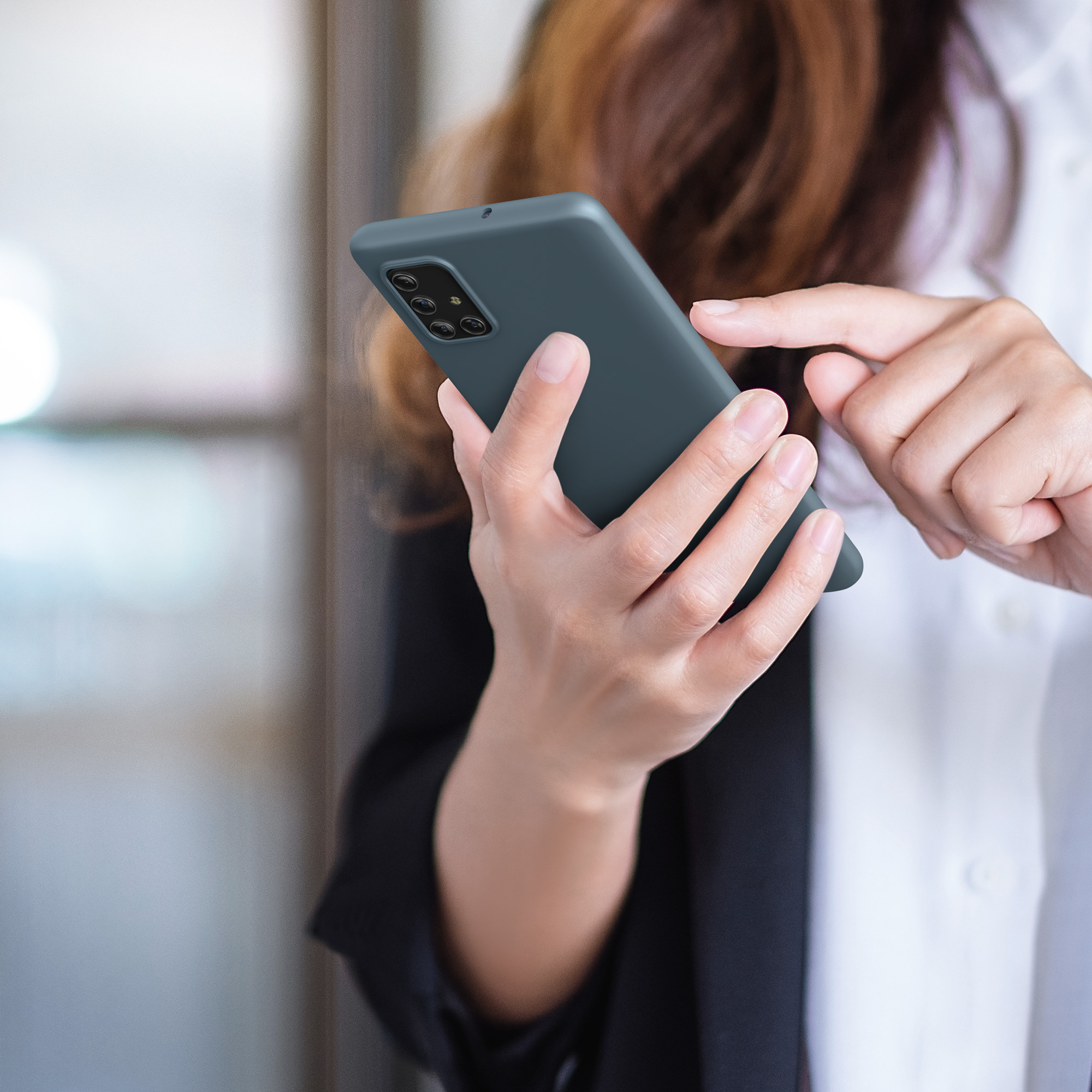 Kryt na mobil Samsung Galaxy A71 kwmobile TPU tmavě břidlicový