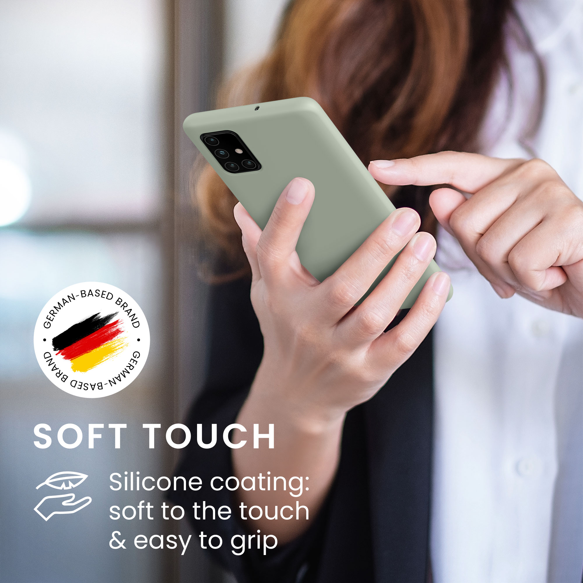 Kryt na mobil Samsung Galaxy A71 kwmobile TPU šedozelený