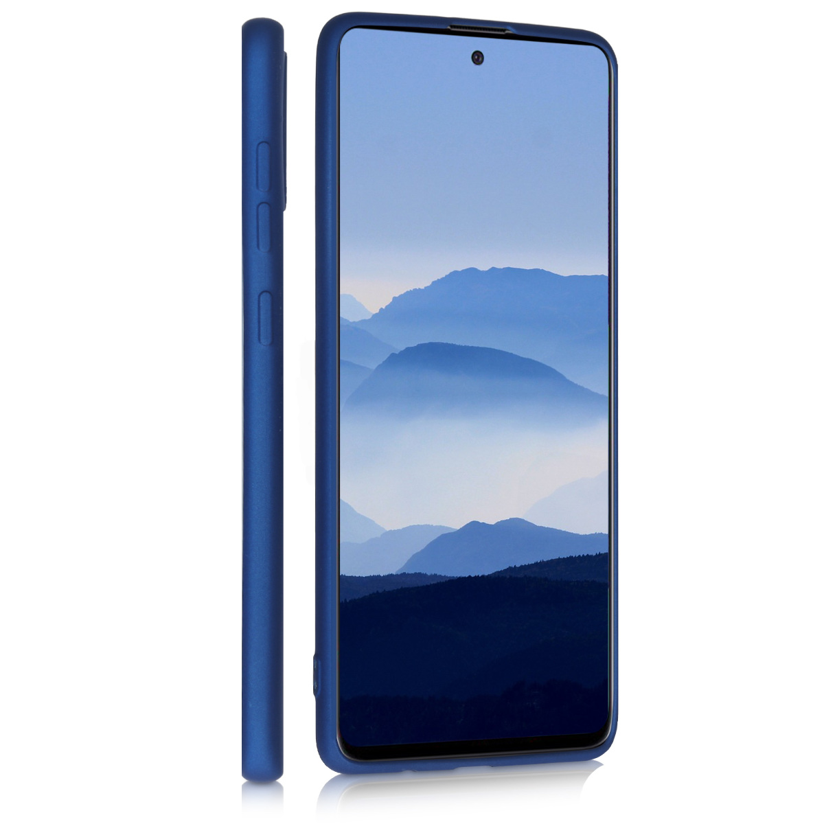 Metalický kryt na mobil Samsung Galaxy A71 kwmobile metalicky modrý