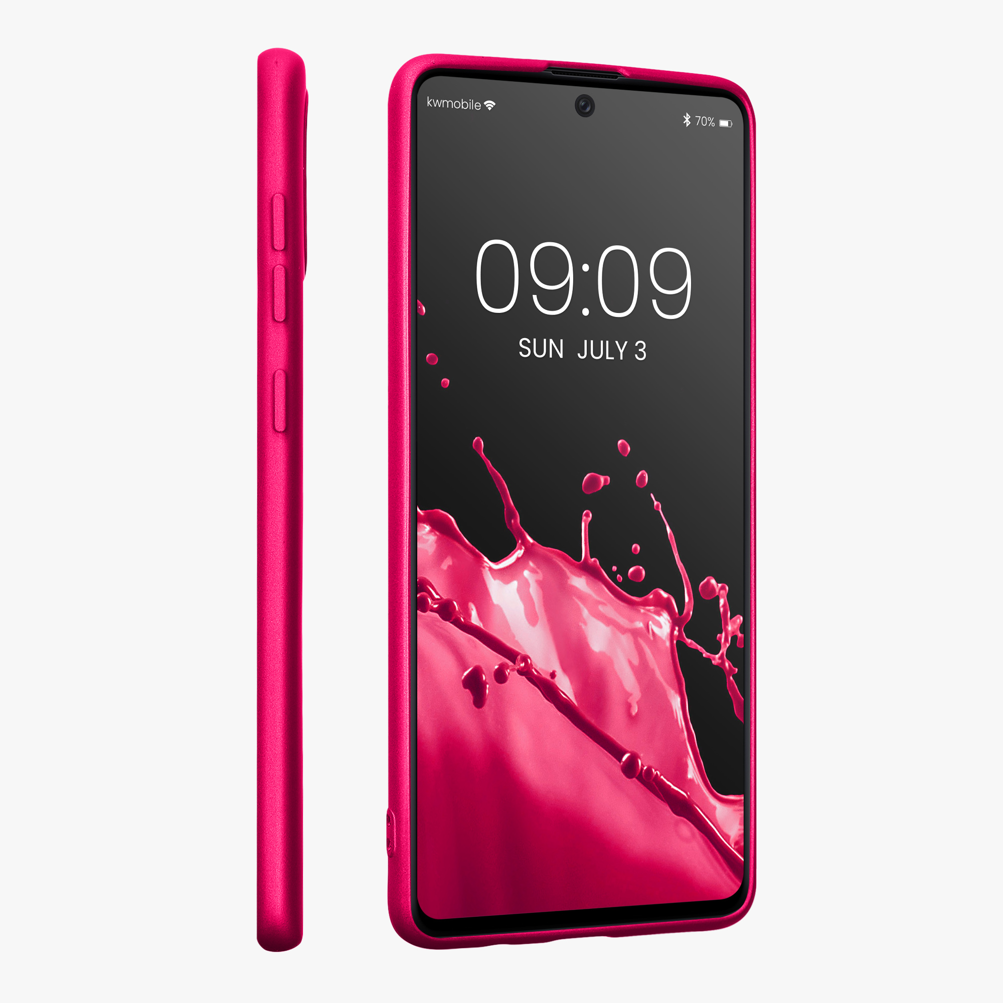 Metalický kryt na mobil Samsung Galaxy A71 kwmobile metalicky růžový