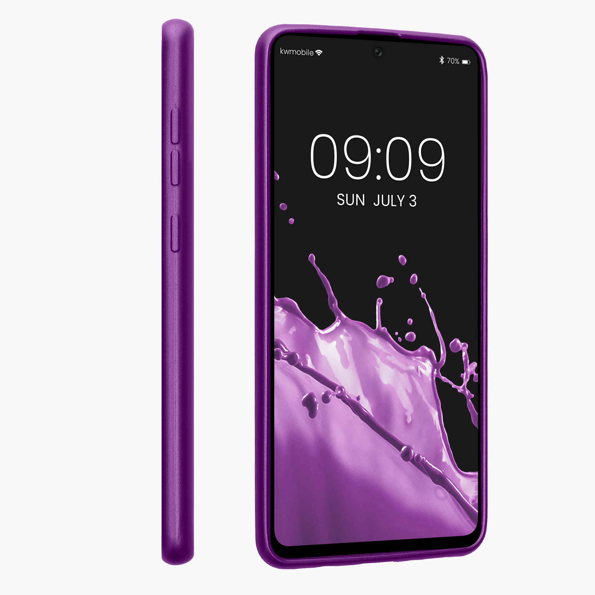 Metalický kryt na mobil Samsung Galaxy A71 kwmobile metalicky fialový