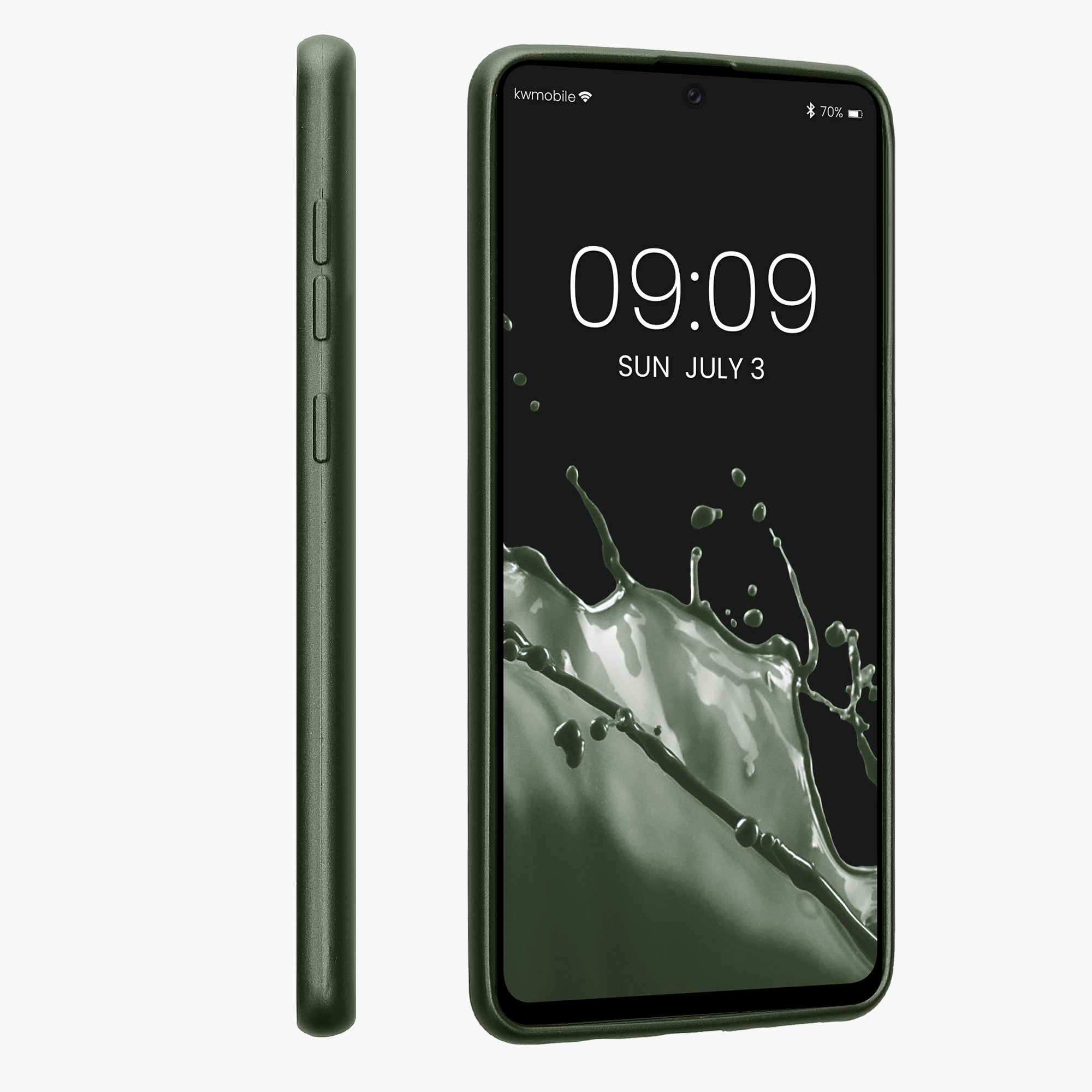 Metalický kryt na mobil Samsung Galaxy A71 kwmobile metalicky lesně zelený