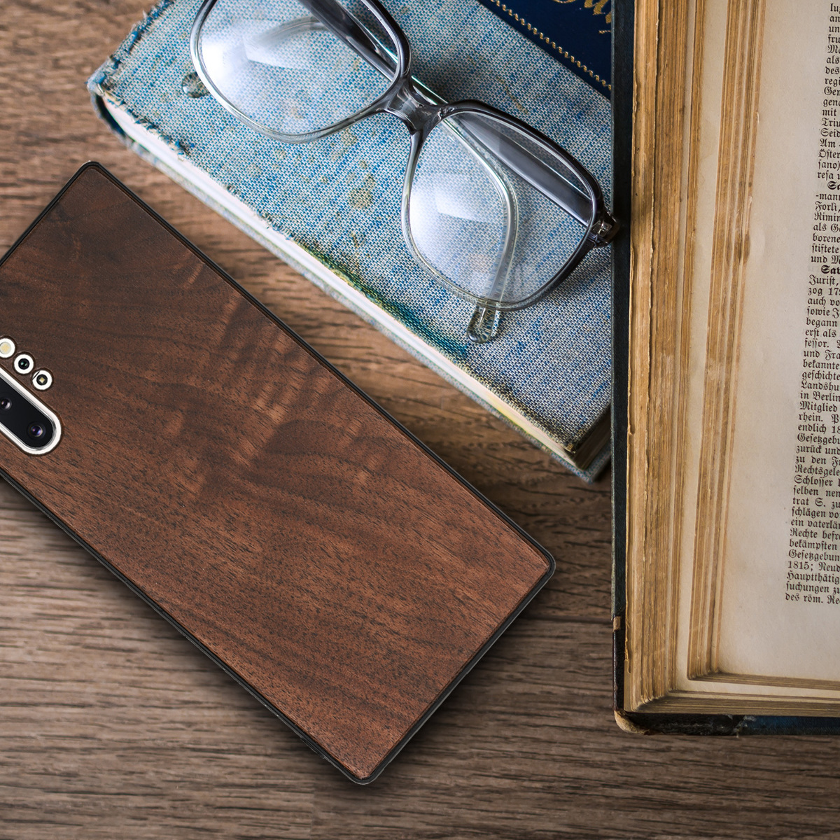 Dřevěný kryt na mobil Samsung Galaxy Note 10 Plus kwmobile tmavě hnědý