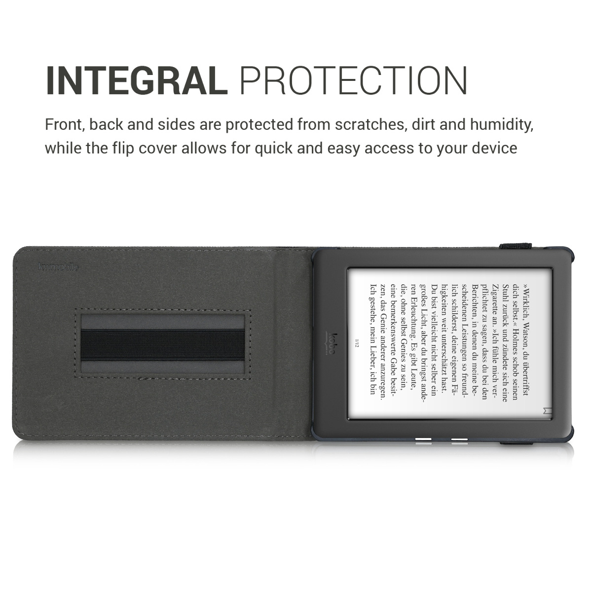 Pouzdro na čtečku kwmobile pro Kobo Glo HD / Touch 2.0 - tmavě šedá