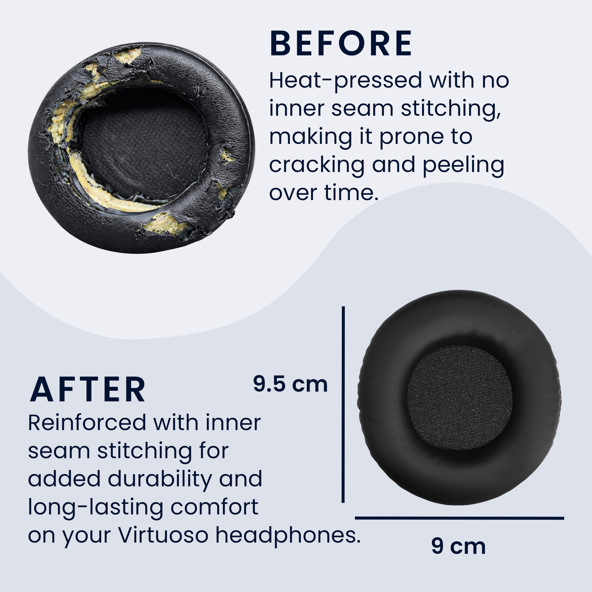 2x Náušníky na sluchátka kwmobile pro Pioneer HDJ 2000/1000/1500 Ear Pads - černá