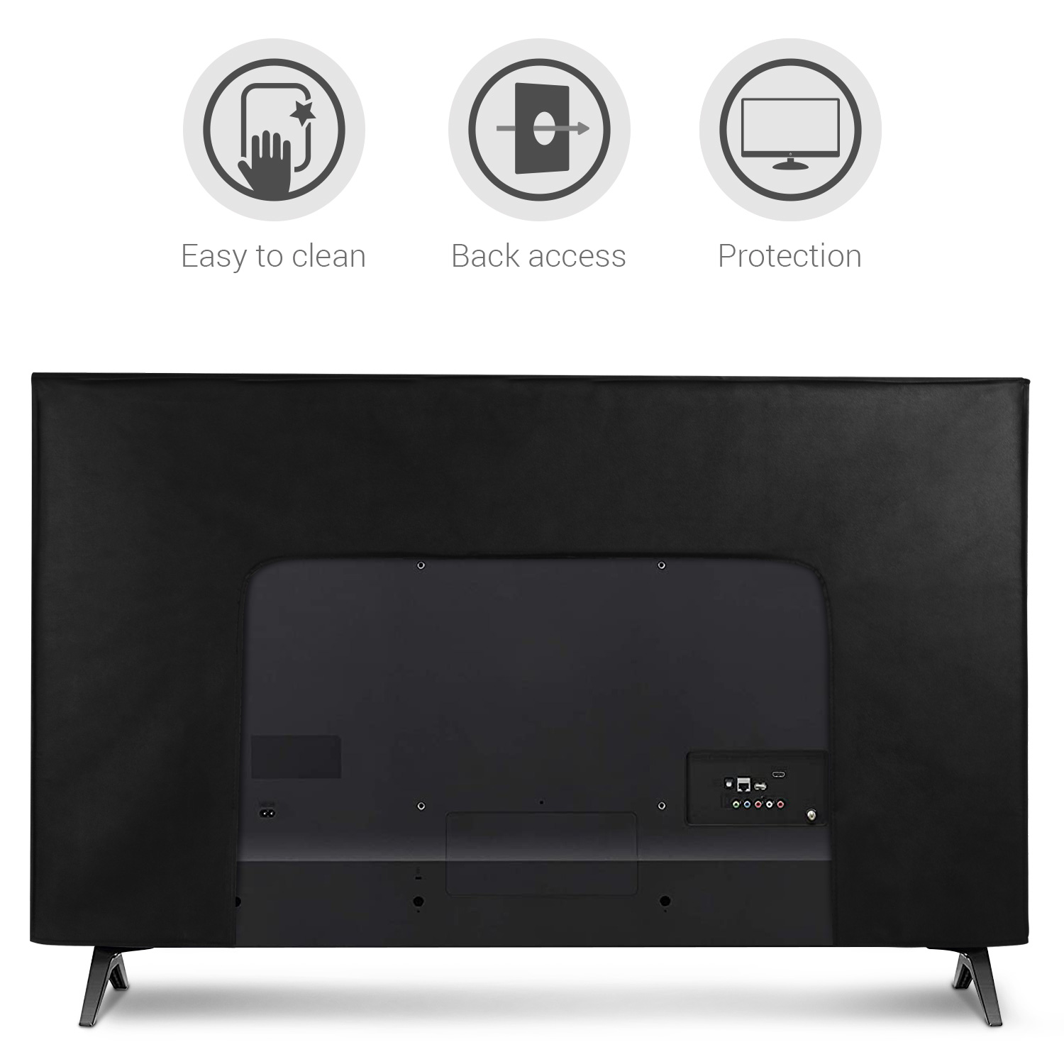 Vnitřní kryt na TV 55" kwmobile - syntetická látka bílá / černá