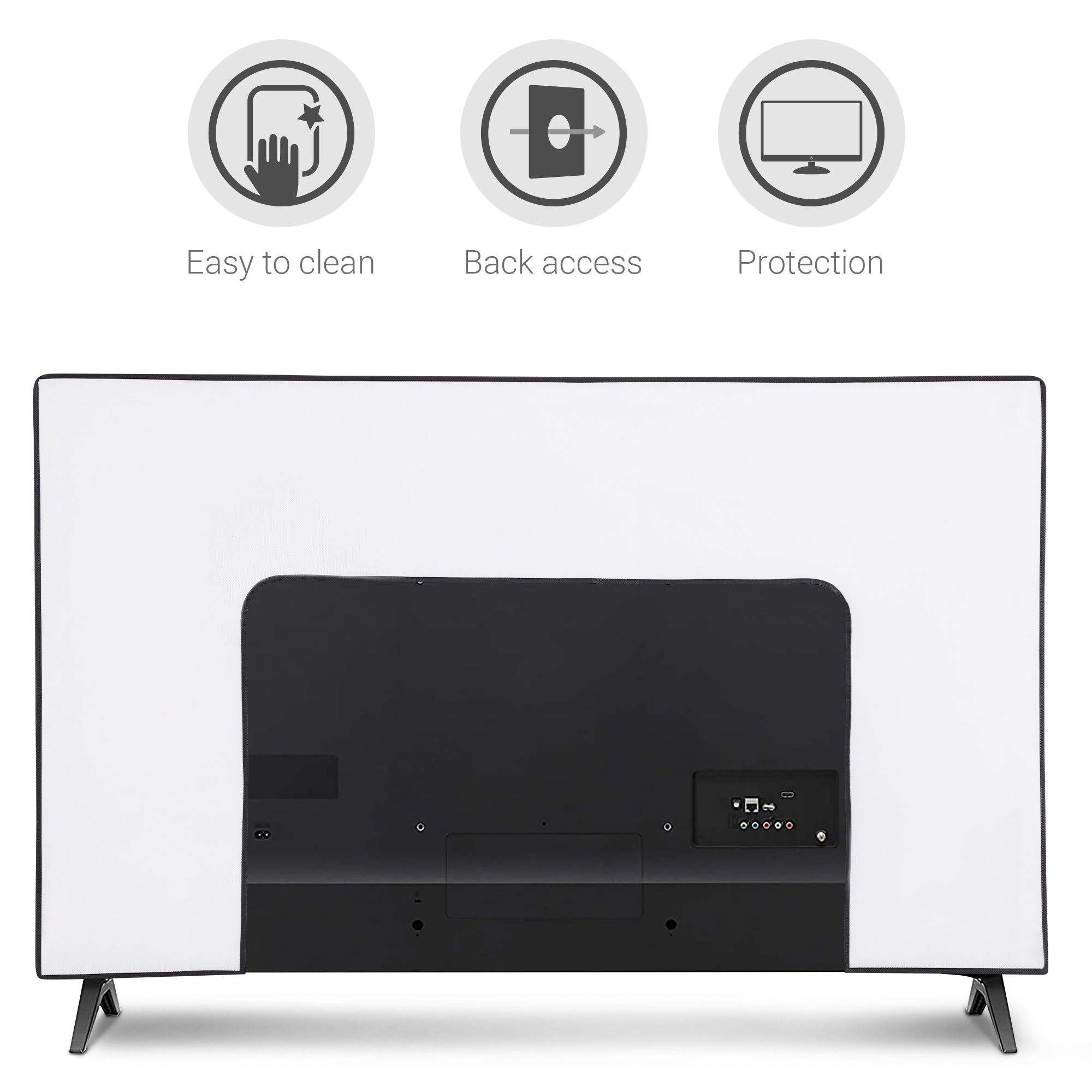 Vnitřní kryt na TV 55" kwmobile - syntetická látka černá / bílá