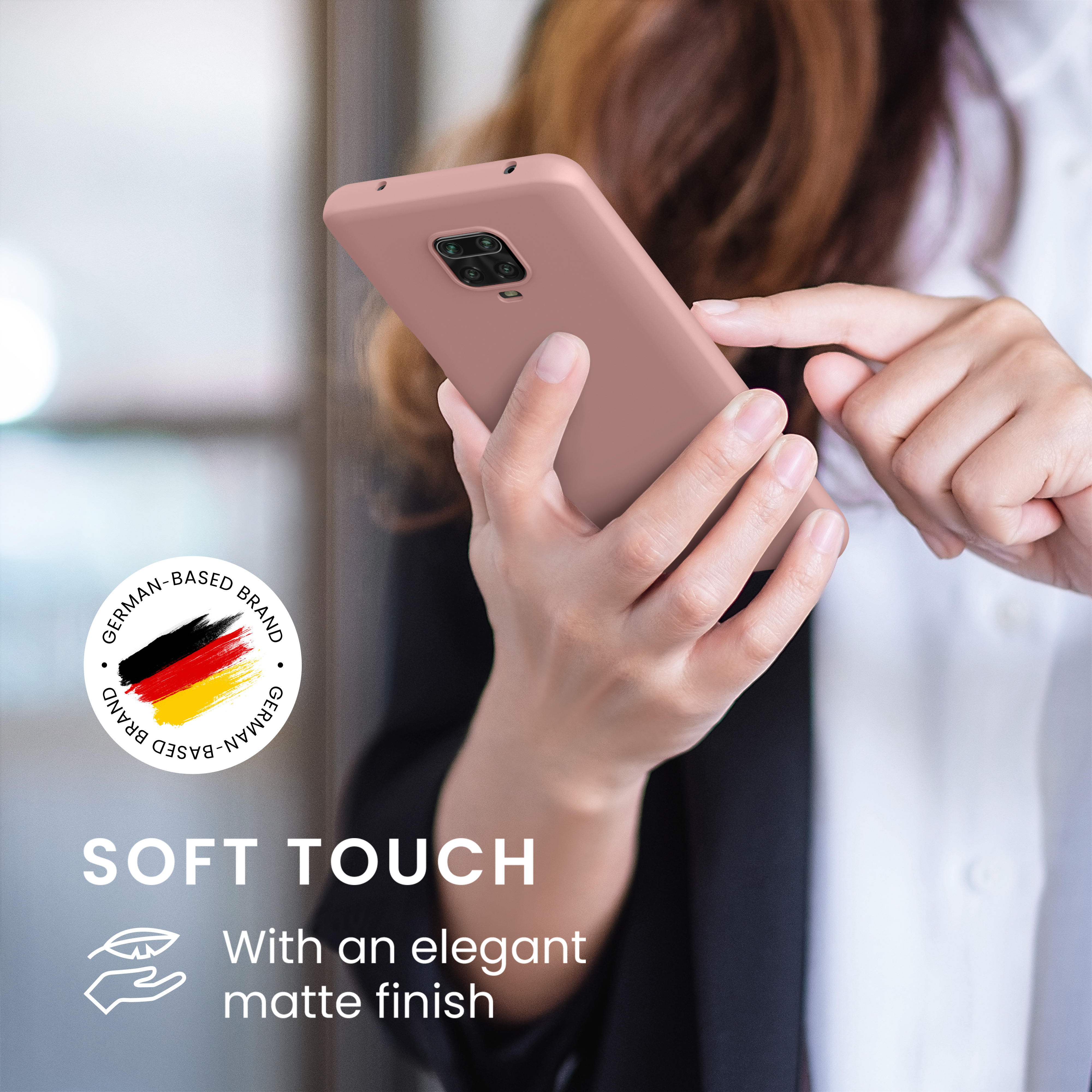 TPU kryt kwmobile pro Xiaomi Redmi Note 9S / 9 Pro / 9 Pro Max - zimní růžová