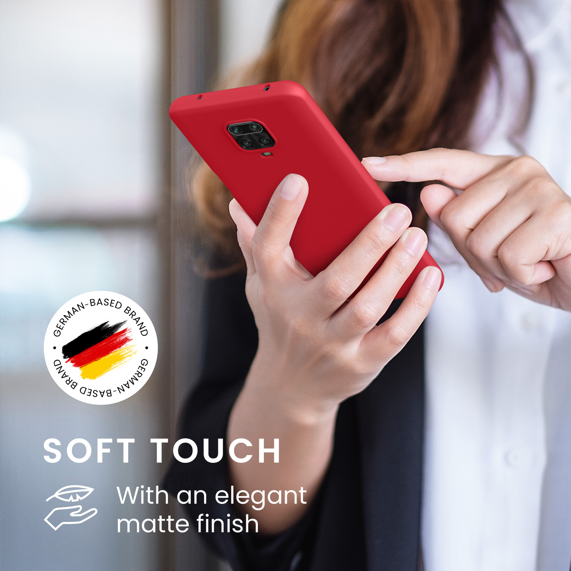 TPU kryt kwmobile pro Xiaomi Redmi Note 9S / 9 Pro / 9 Pro Max - třešňová