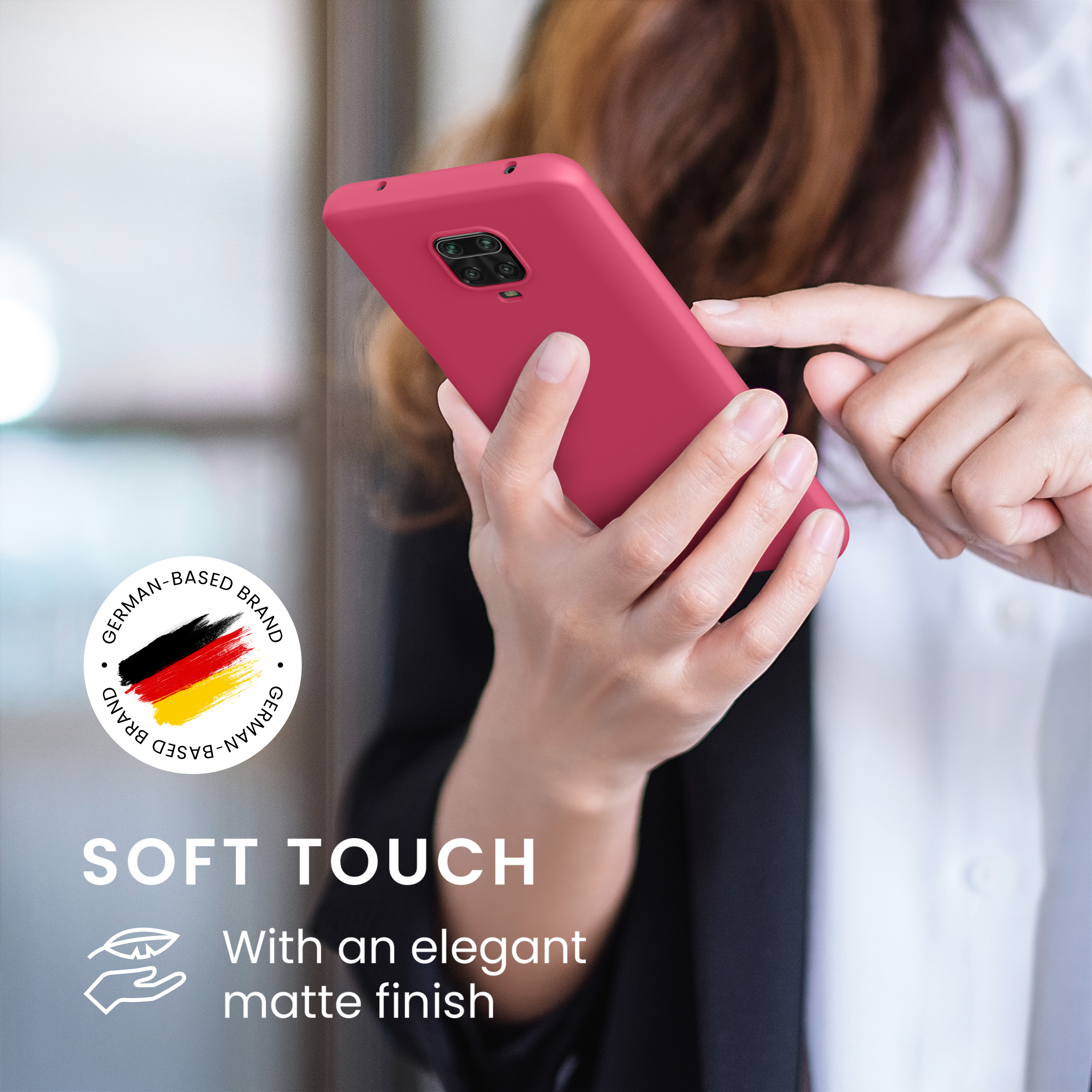 TPU kryt kwmobile pro Xiaomi Redmi Note 9S / 9 Pro / 9 Pro Max - výrazně růžová
