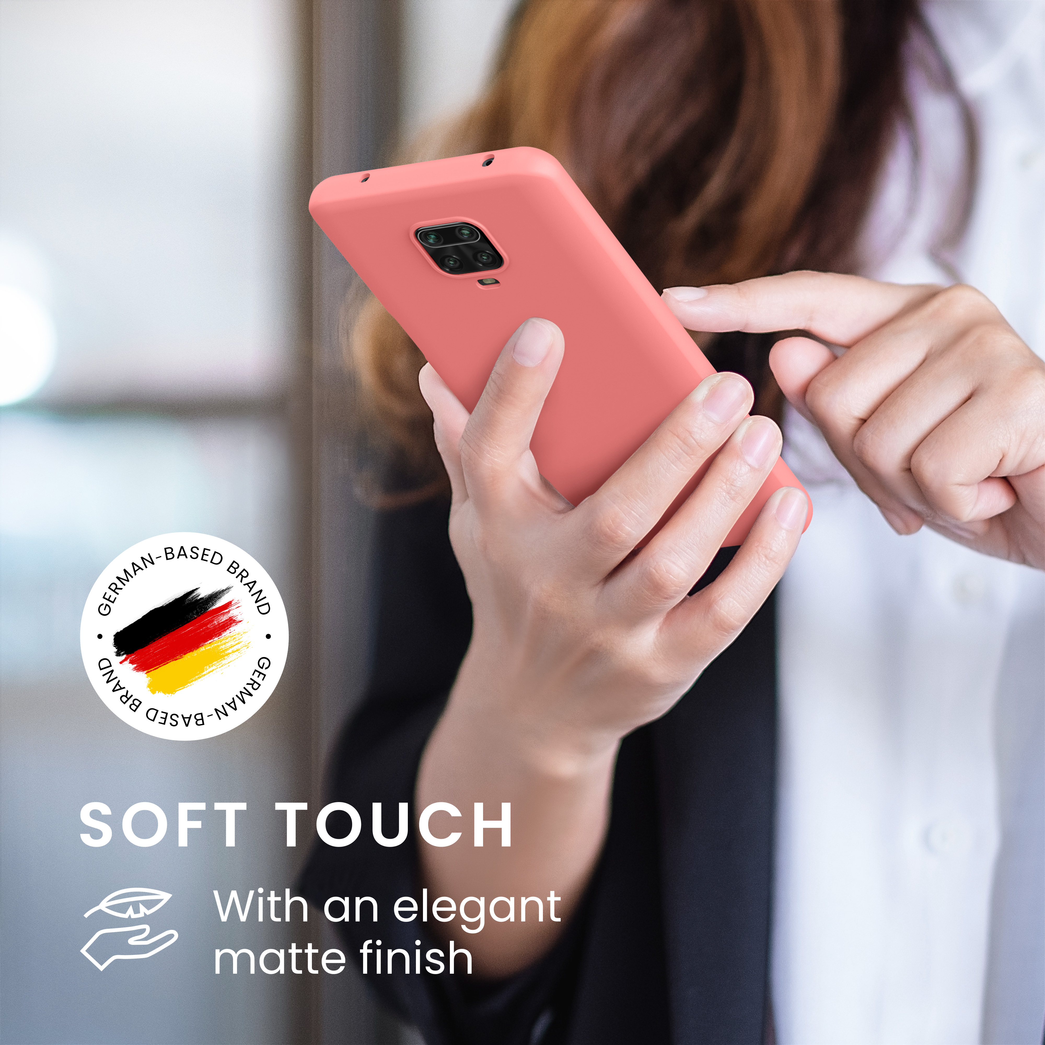TPU kryt kwmobile pro Xiaomi Redmi Note 9S / 9 Pro / 9 Pro Max - pastelově korálová
