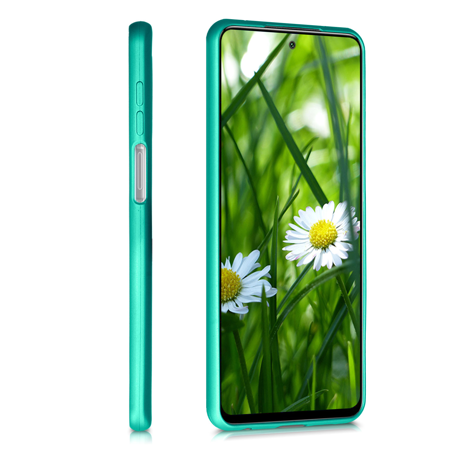 Metalický TPU kryt kwmobile pro Xiaomi Redmi Note 9S / 9 Pro / 9 Pro Max - metalická tyrkysová