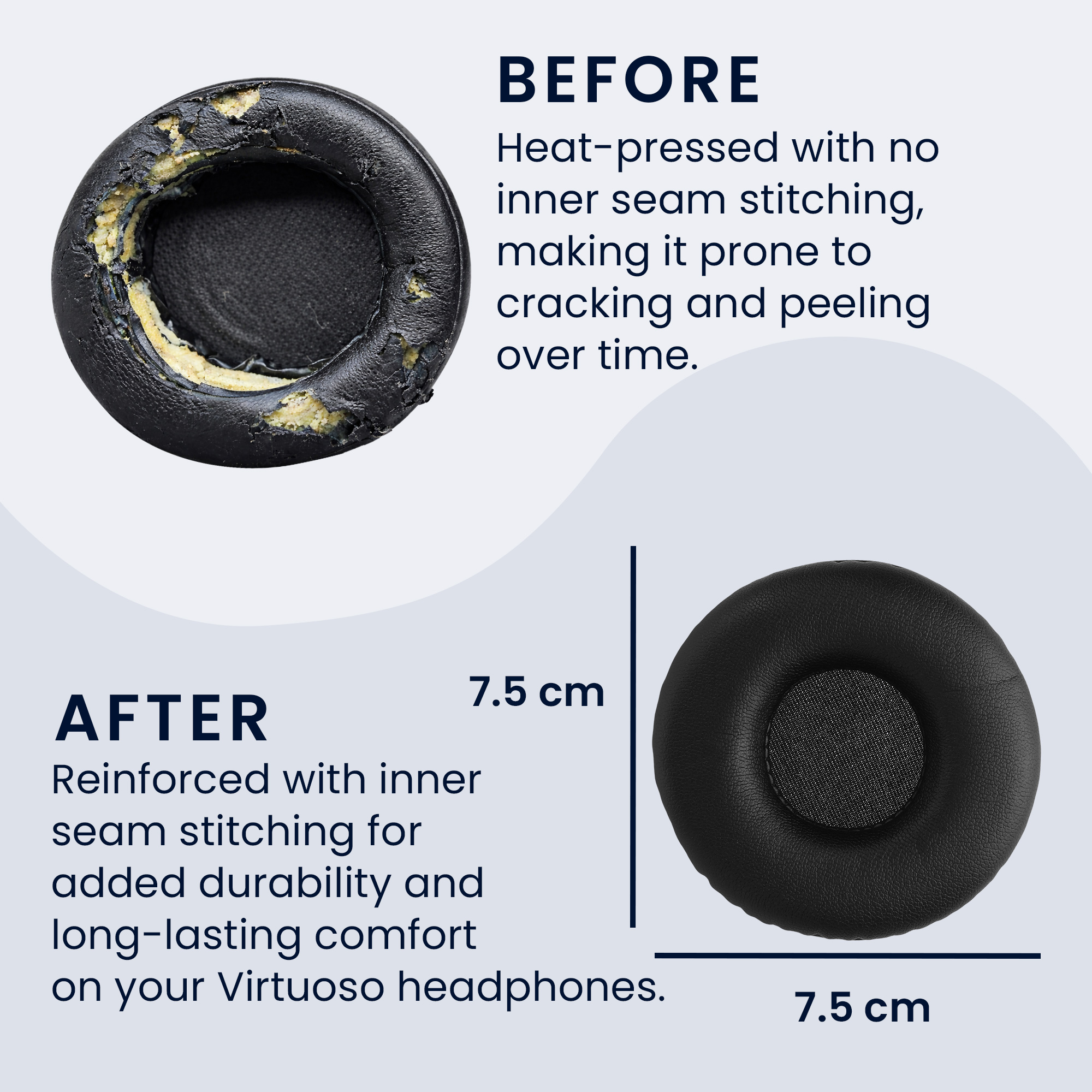 2 ks Náhradní náušníky na sluchátka JBL Tune 600 / 500BT / 510BT / 520BT / 450 Replacement Ear Pads kwmobile - černá