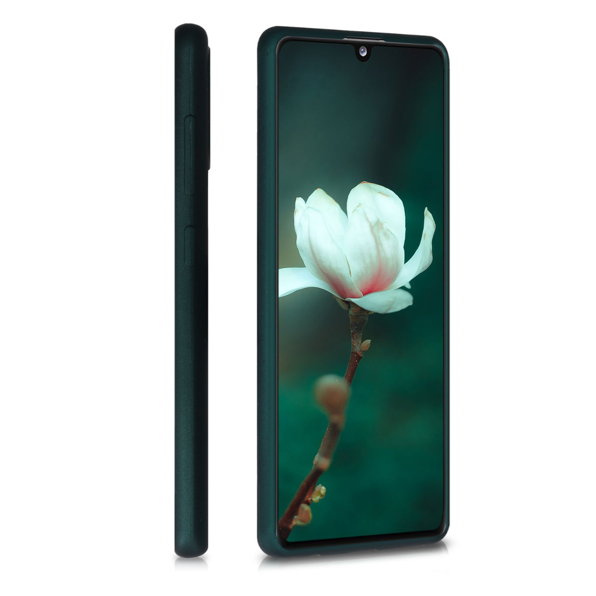 Kryt na mobil Samsung Galaxy A41 kwmobile TPU metalický Metalická petrolejová