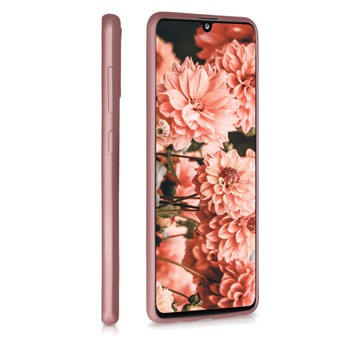 Kryt na mobil Samsung Galaxy A41 kwmobile TPU metalický Metalická růžová zlatá