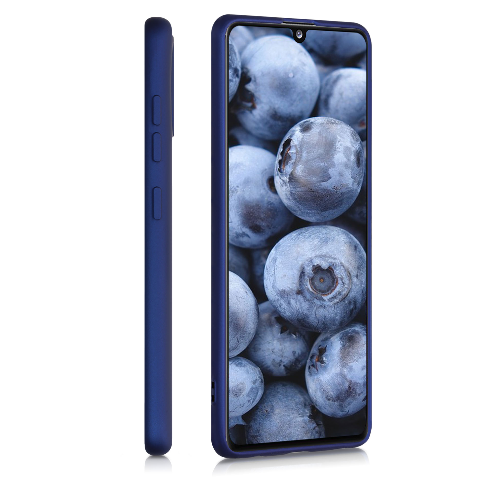 Kryt na mobil Samsung Galaxy A41 kwmobile TPU metalický Metalická modrá