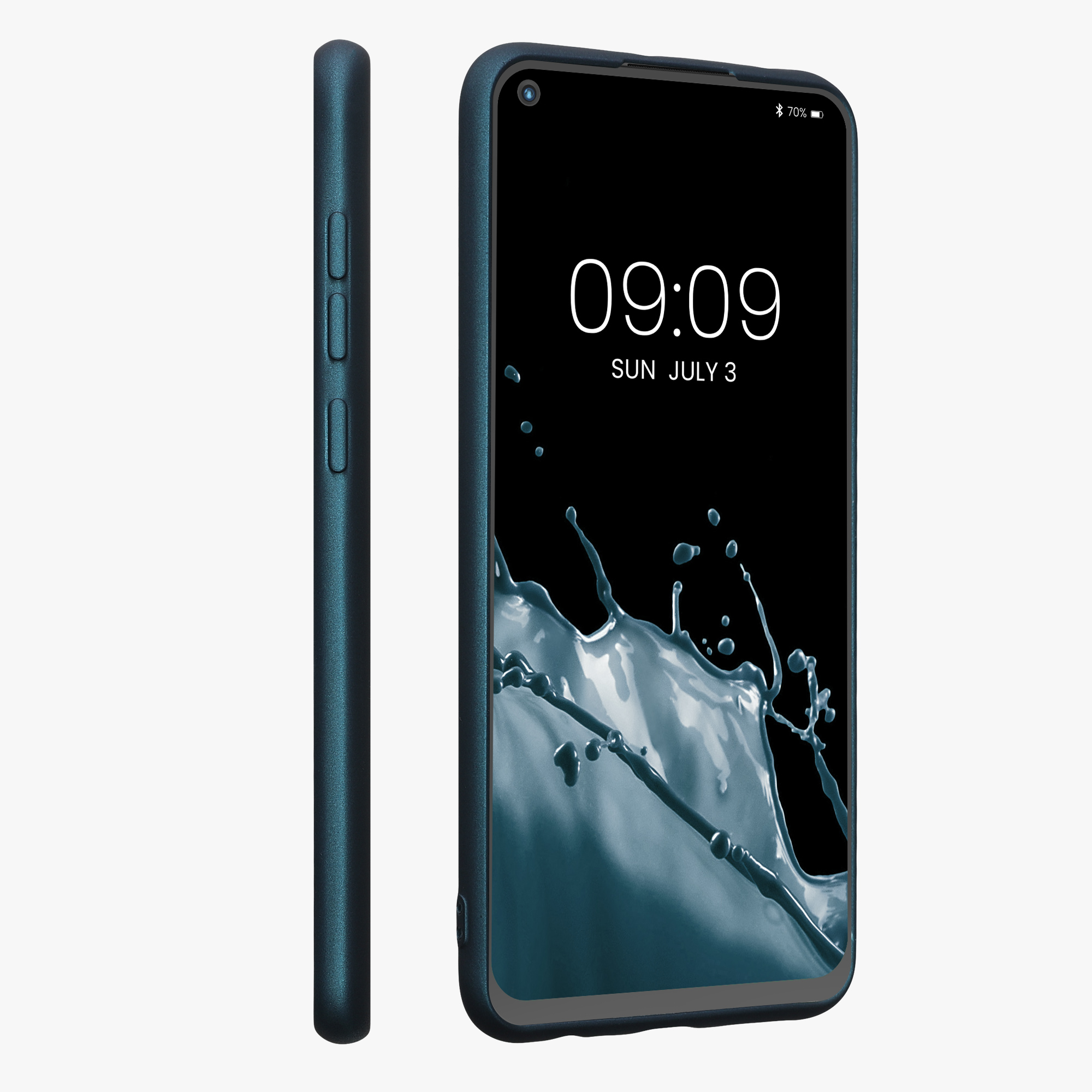 Metalický TPU kryt kwmobile pro Xiaomi Redmi Note 9 - metalická karibská modrá