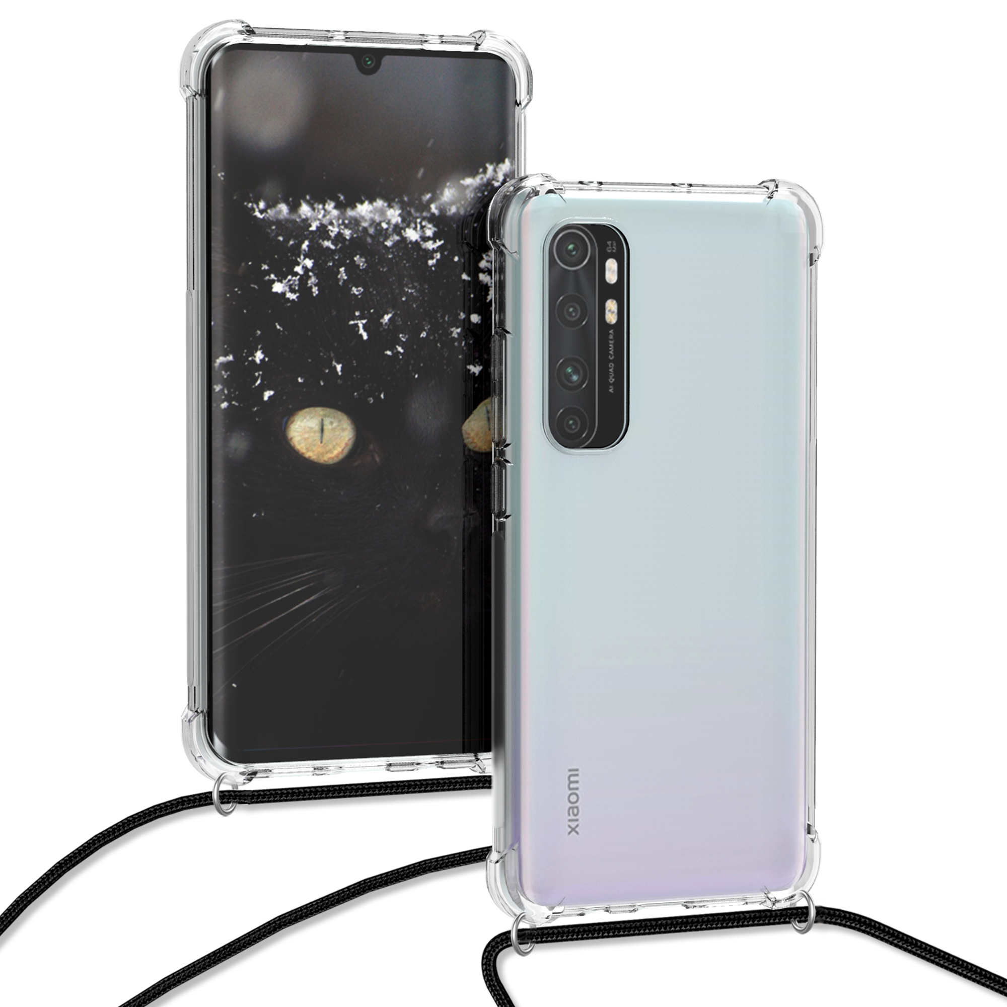 Crossbody kryt kwmobile Xiaomi Mi Note 10 Lite, černá / transparentní